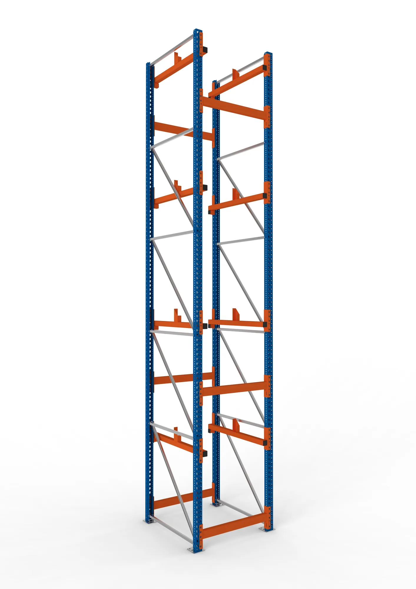 META MULTIPAL | Kabeltrommelregal | Grundregal | 5500 x 900 x 1100 mm | Feldlast 5500 kg | 2 Ebenen | Typ 1 | RAL 5010