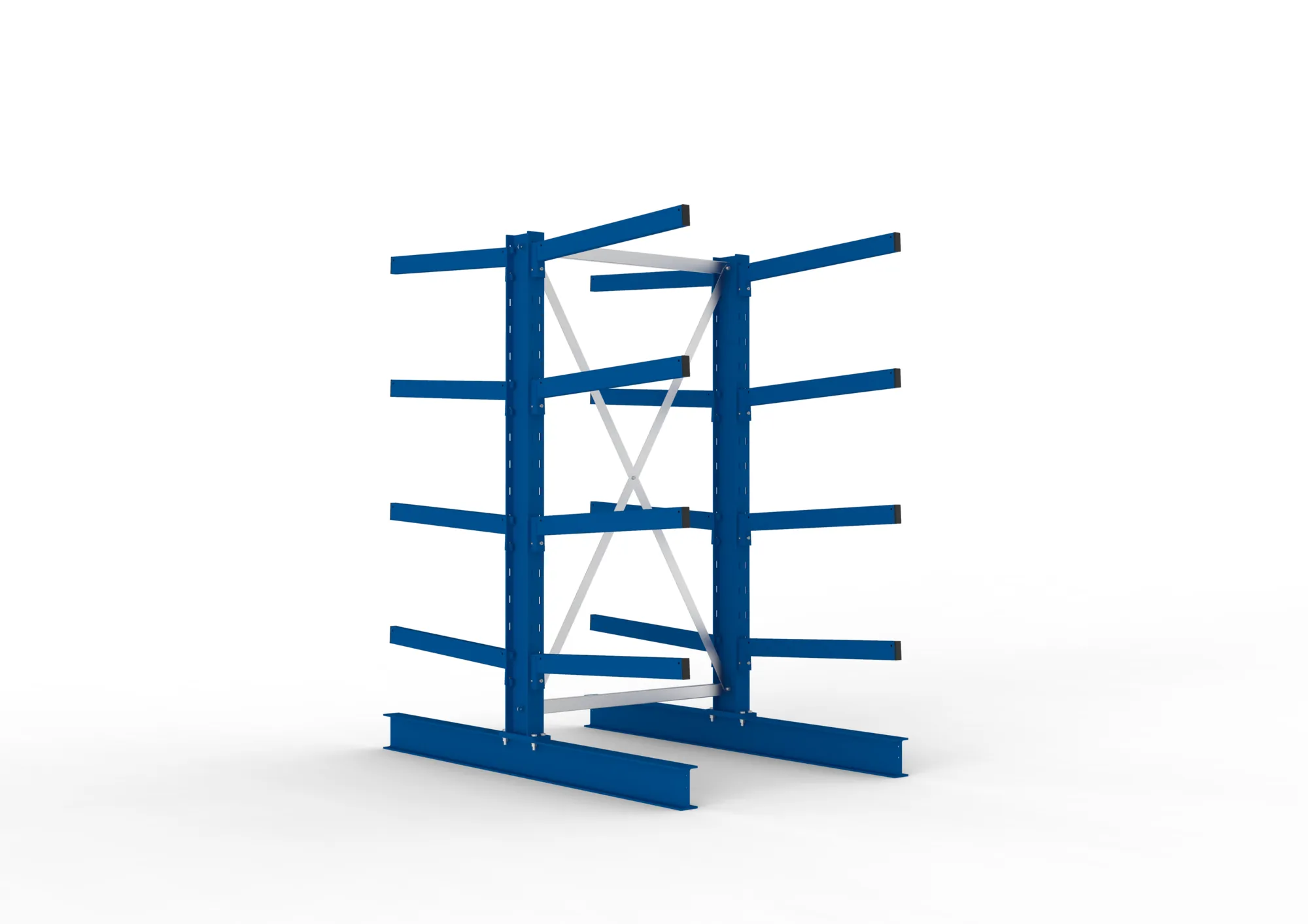 META MULTISTRONG M | Kragarmregal | Grundregal | 2000 x 1000 x 800 mm | Armlast 250 kg | doppelseitig | 4+1 Ebenen