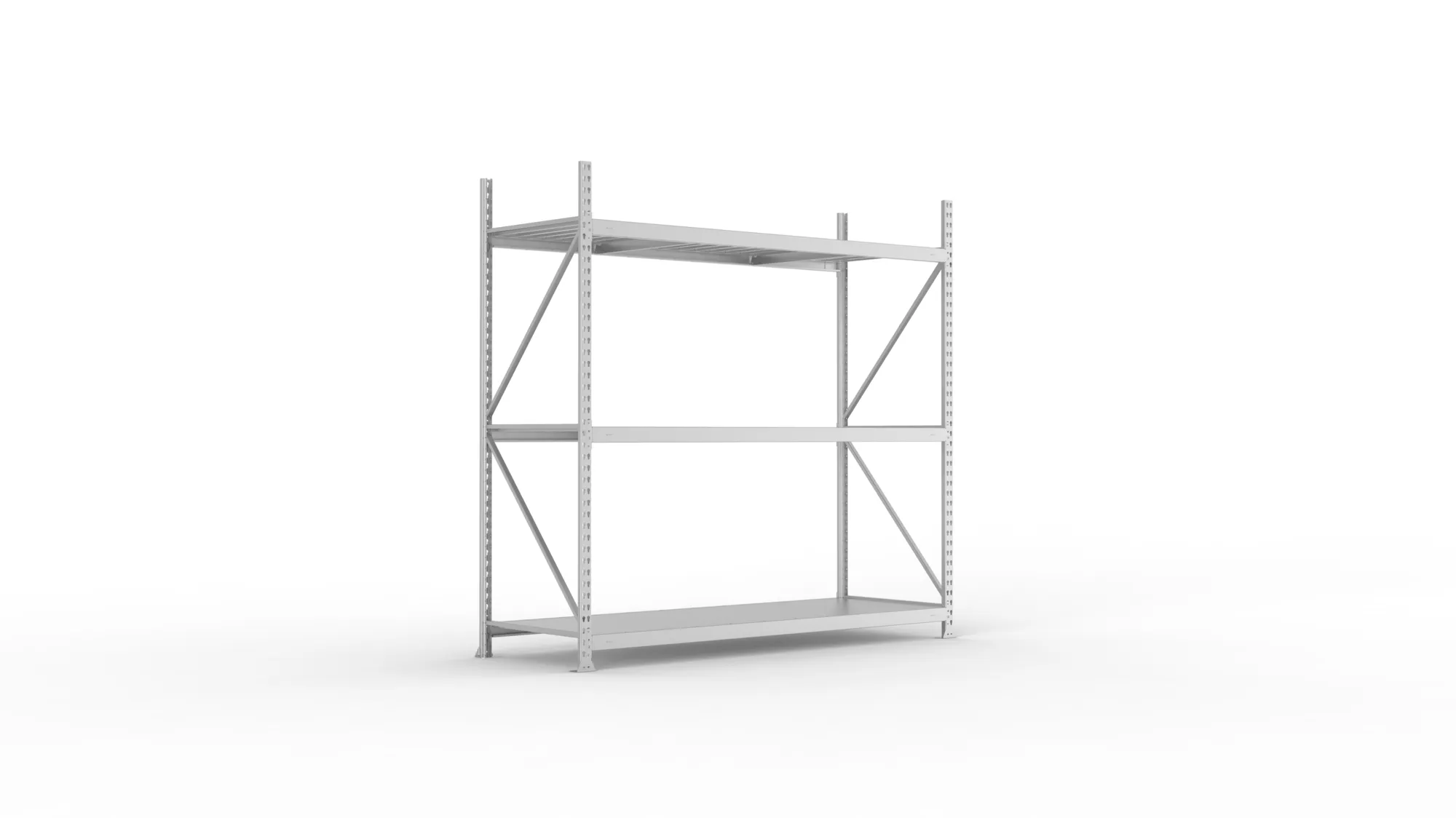 META MINI-RACK Weitspannregal | Grundregal | 2200 x 2200 x 800 mm | Fachlast 600 kg | Stahlpaneelböden | 3 Ebenen