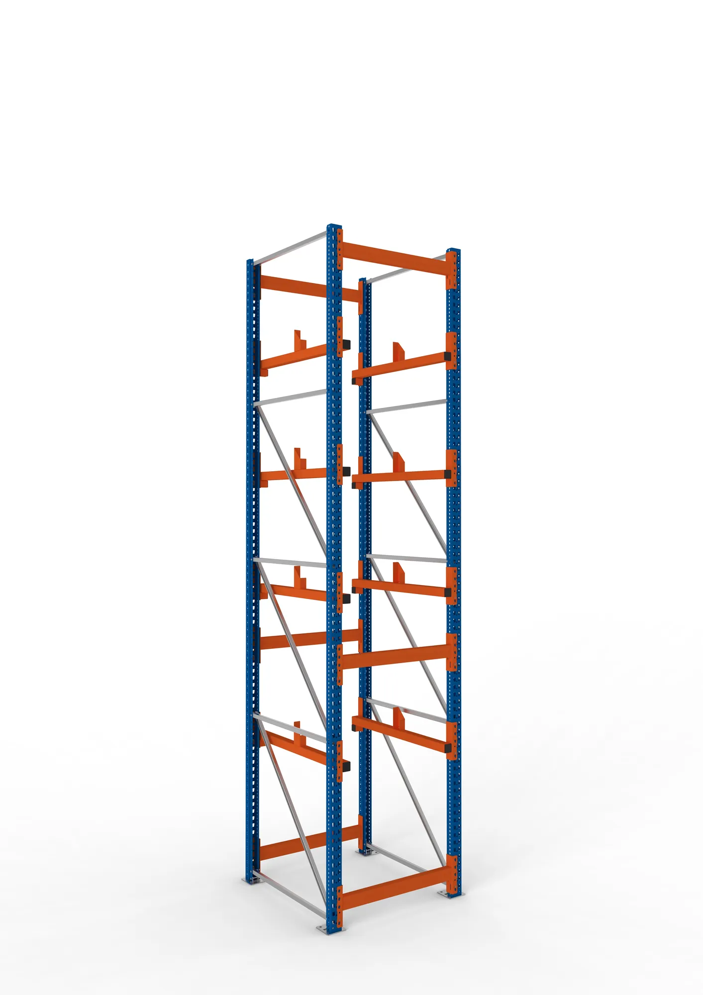 META MULTIPAL | Kabeltrommelregal | Grundregal | 4400 x 900 x 1100 mm | Feldlast 5500 kg | 2 Ebenen | Typ 1 | RAL 5010