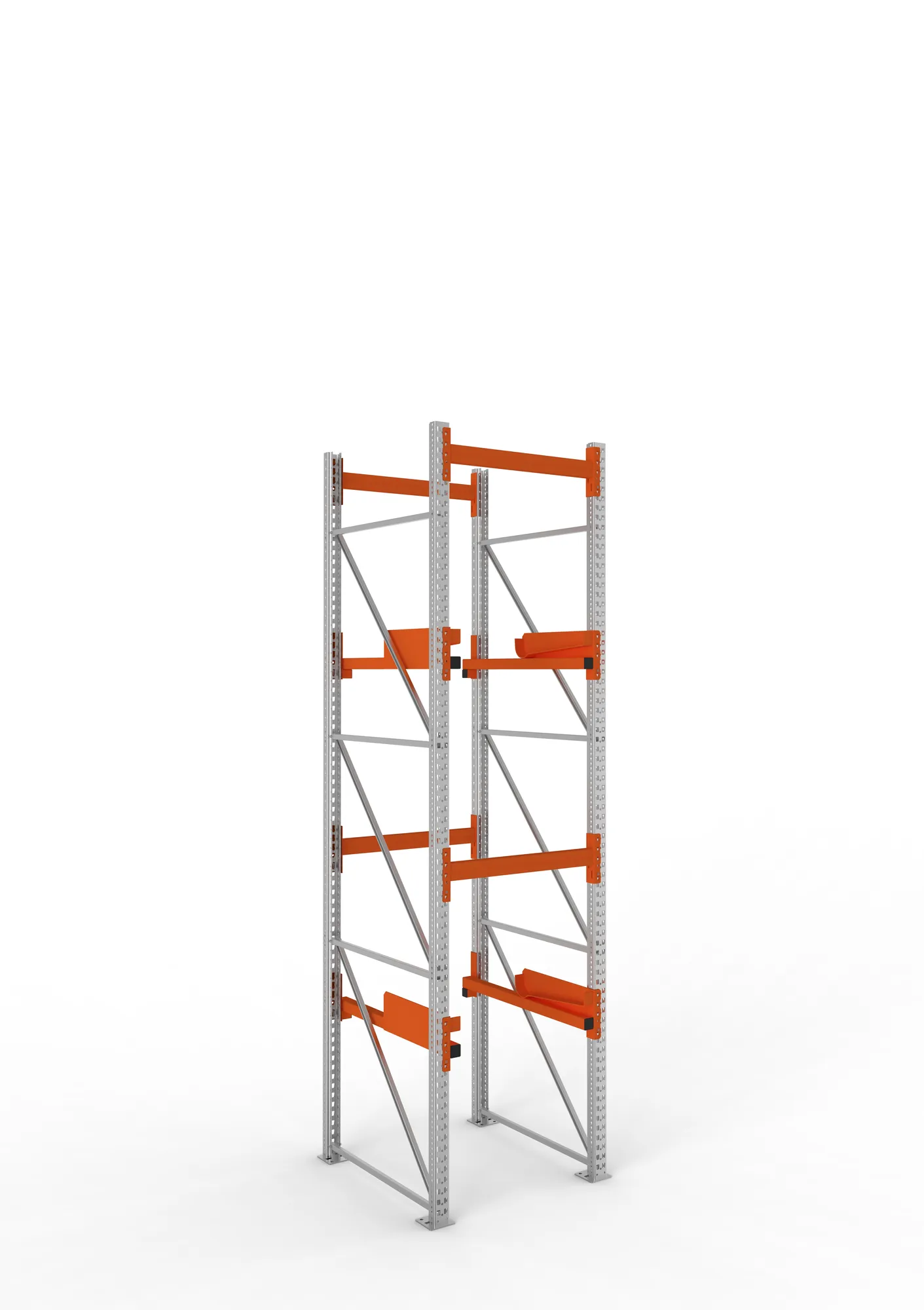 META MULTIPAL | Kabeltrommelregal | Grundregal | 3800 x 900 x 1100 mm | Feldlast 4000 kg | 2 Ebenen | Typ 2 | RAL 5010