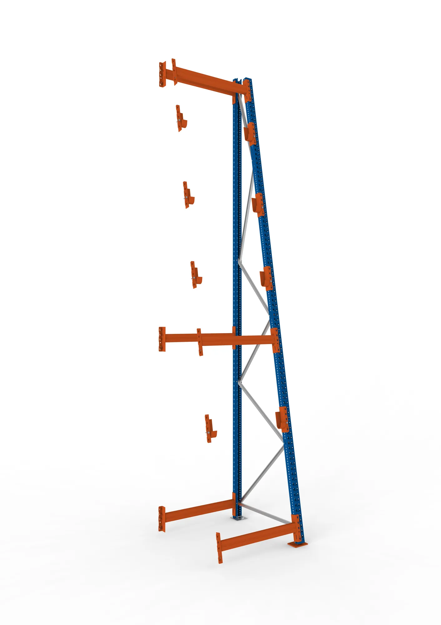 META MULTIPAL | Kabeltrommelregal | Anbauregal | 4900 x 900 x 1100 mm | Feldlast 3000 kg | 4 Ebenen | Typ 3/A-Ständer | RAL 5010