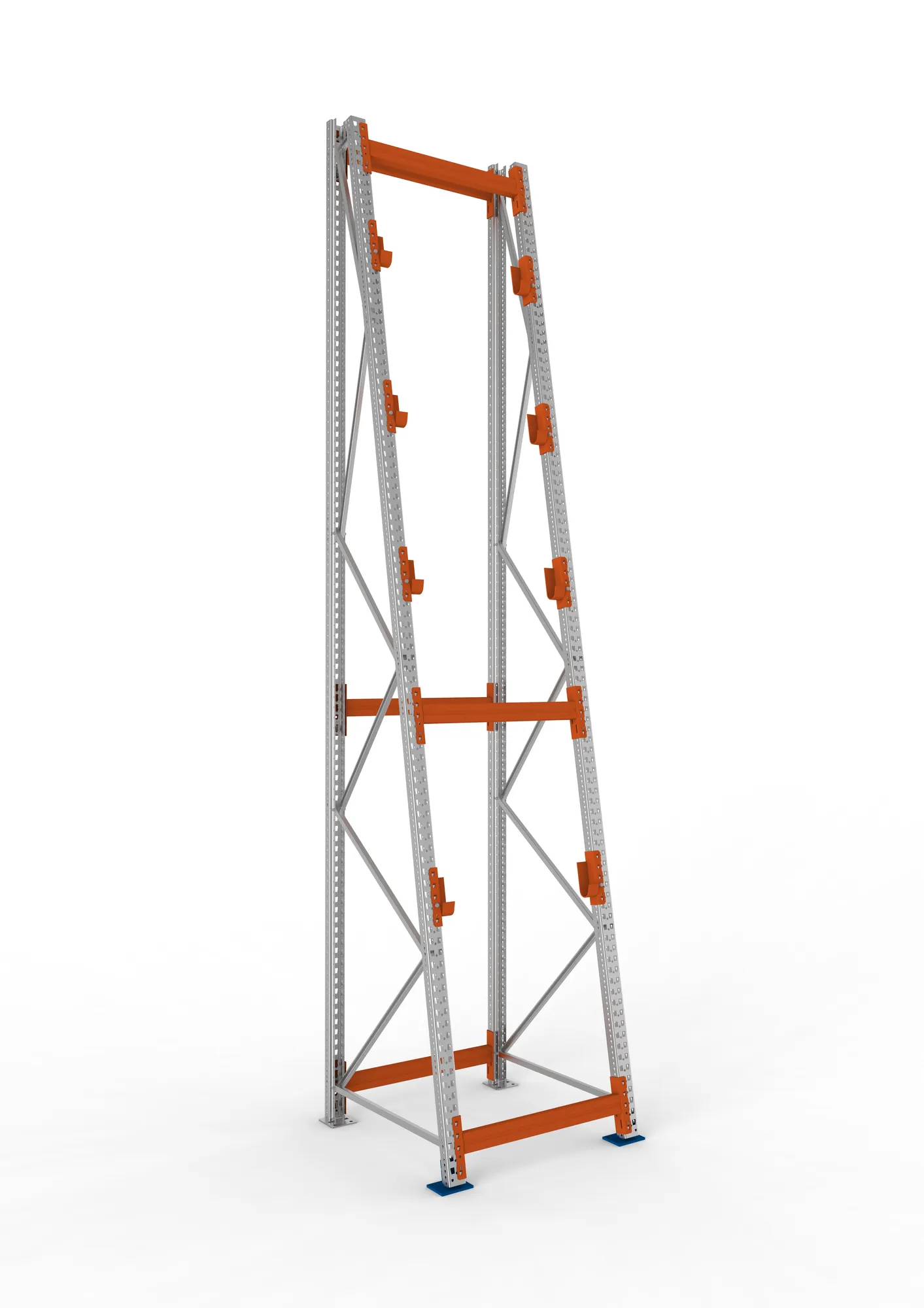 META MULTIPAL | Kabeltrommelregal | Grundregal | 4900 x 900 x 1100 mm | Feldlast 3000 kg | 4 Ebenen | Typ 3/A-Ständer | verzinkt
