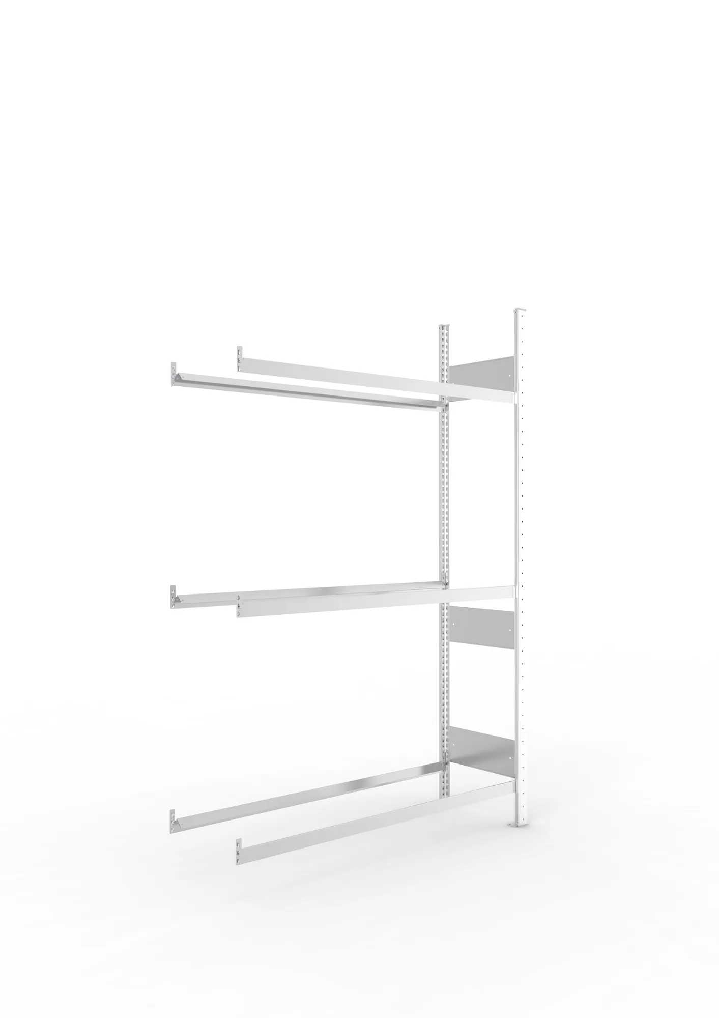 META CLIP S3 | Reifenregal | Anbauregal | 2000 x 1300 x 400 mm | Fachlast 150 kg | 3 Ebenen | verzinkt