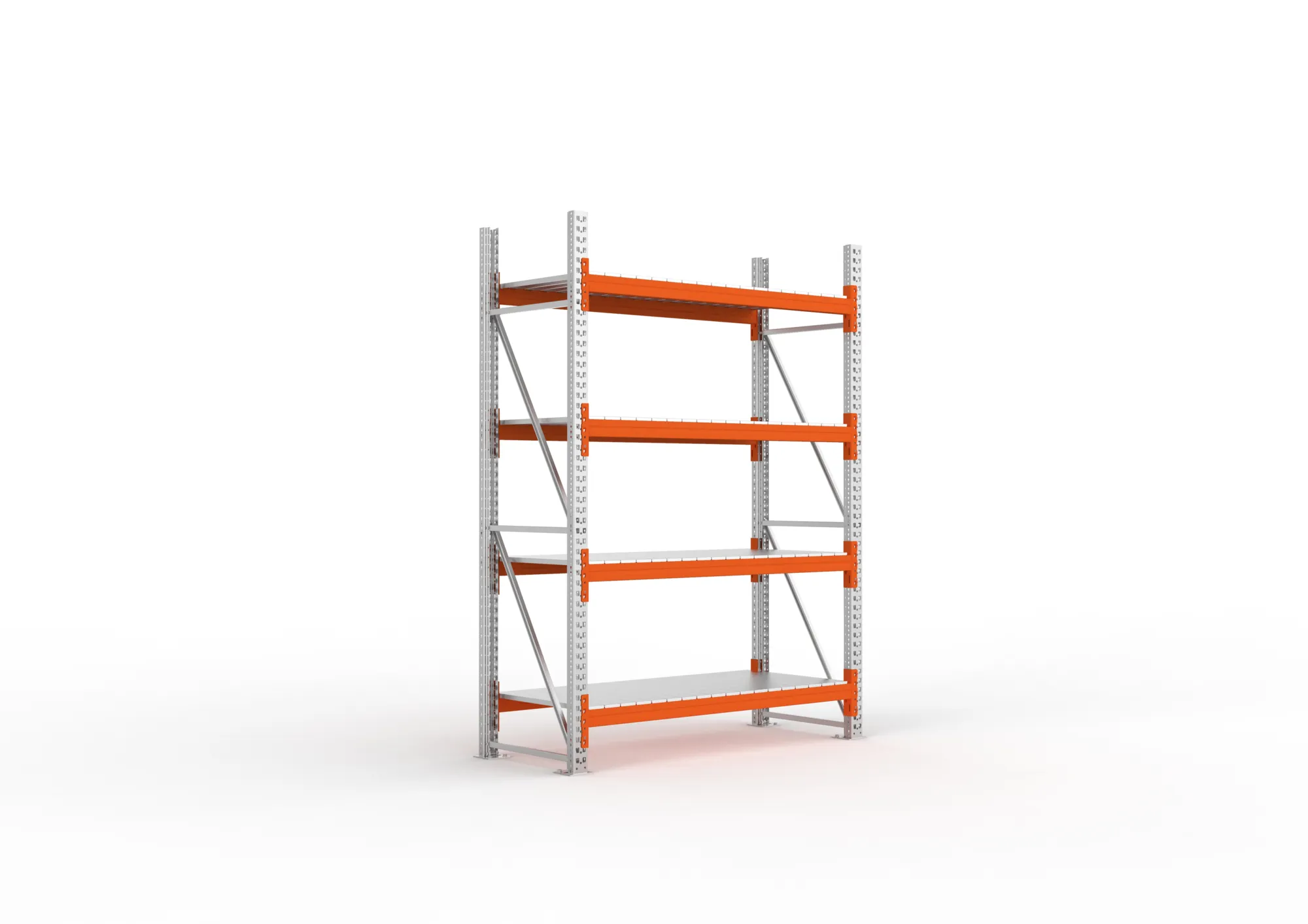 META MULTIPAL | Großfachregal | Grundregal | 2700 x 1825 x 800 mm | Fachlast 1800 kg | 4 Ebenen | Stahlpaneele | verzinkt