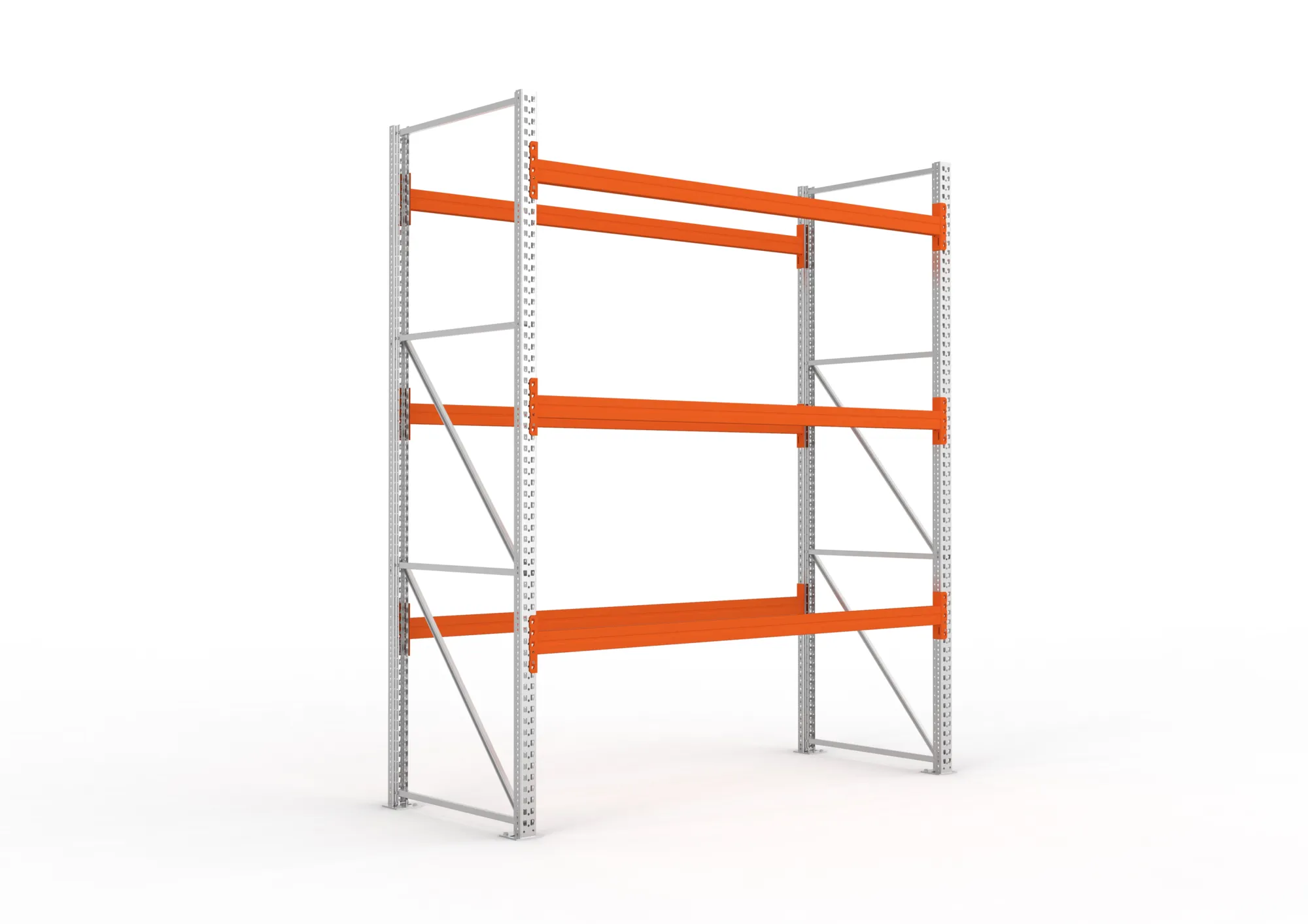 META MULTIPAL | Palettenregal | Grundregal | 3300 x 2700 x 1100 mm | Fachlast 790 kg | 4 Ebenen | 12 Paletten | verzinkt