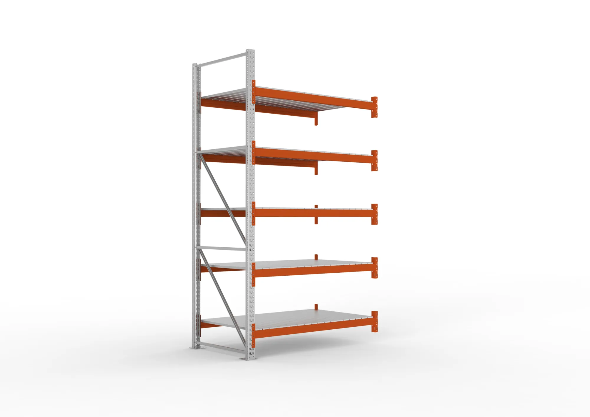 META MULTIPAL | Großfachregal | Anbauregal | 3300 x 1825 x 1100 mm | Fachlast 1800 kg | 5 Ebenen | Stahlpaneele | verzinkt