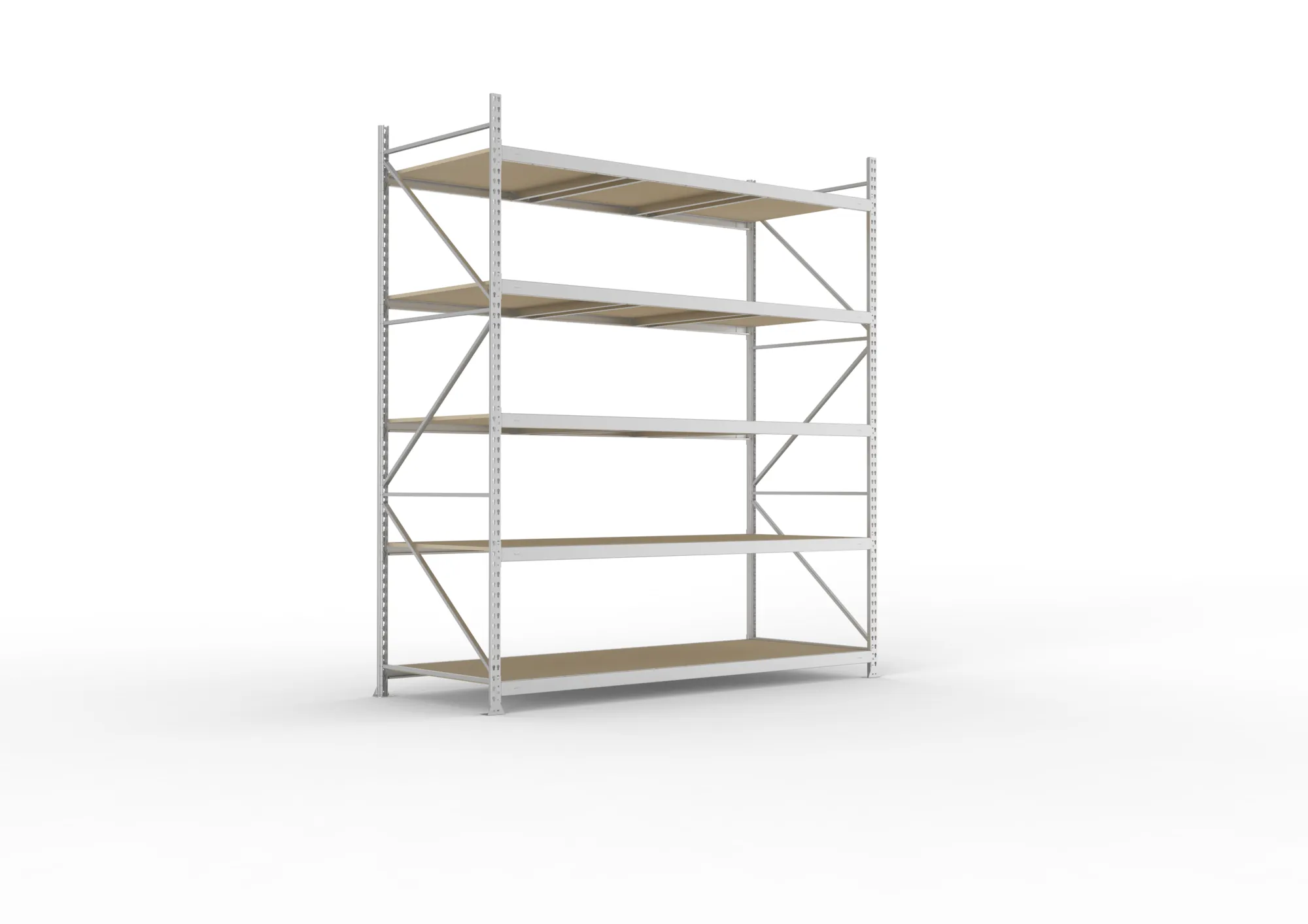 META MINI-RACK Weitspannregal | Grundregal | 3000 x 2600 x 1050 mm | Fachlast 490 kg | Spanplattenböden | 5 Ebenen