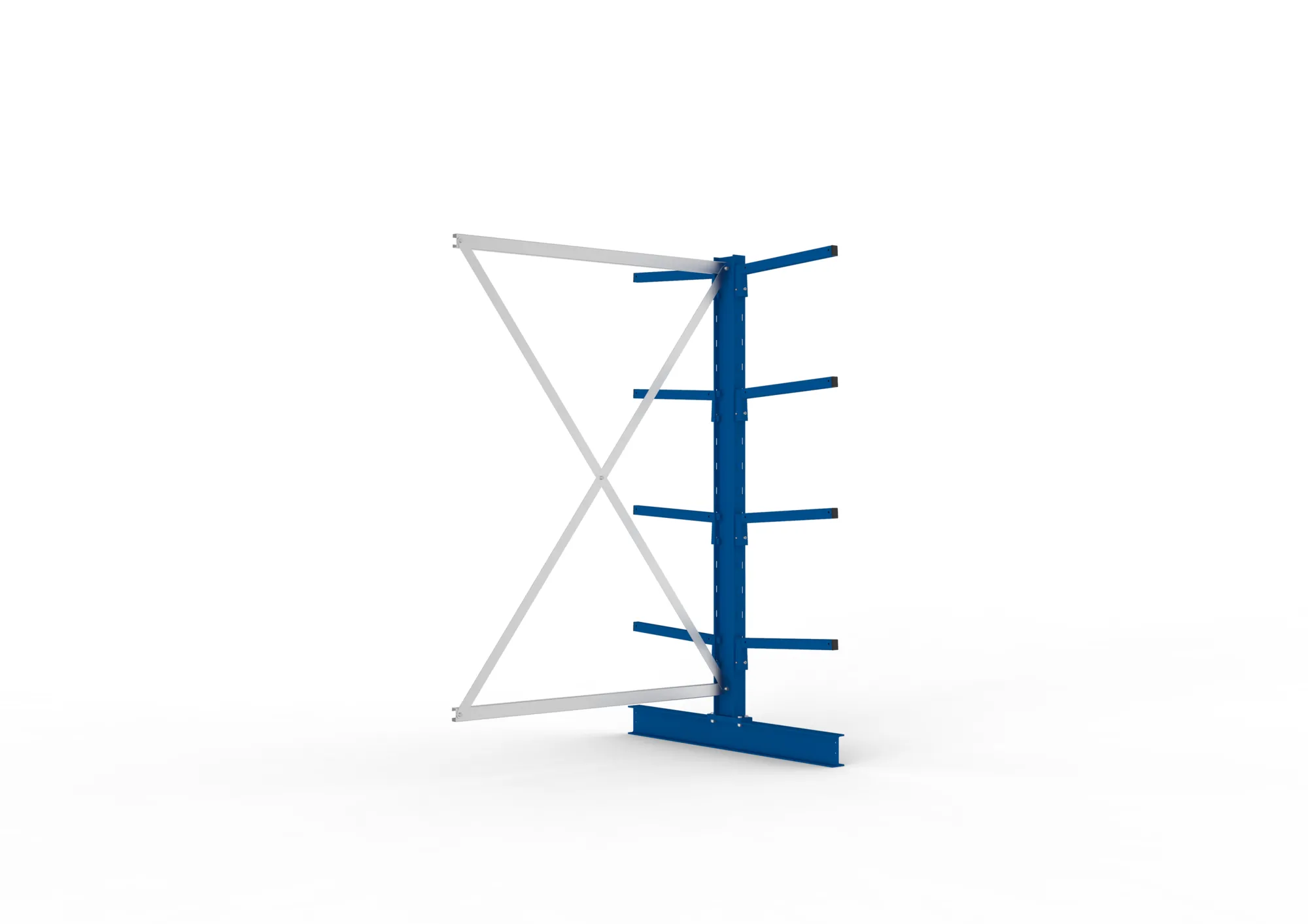 META MULTISTRONG L | Kragarmregal | Anbauregal | 2000 x 1300 x 500 mm | Armlast 175 kg | doppelseitig | 4+1 Ebenen