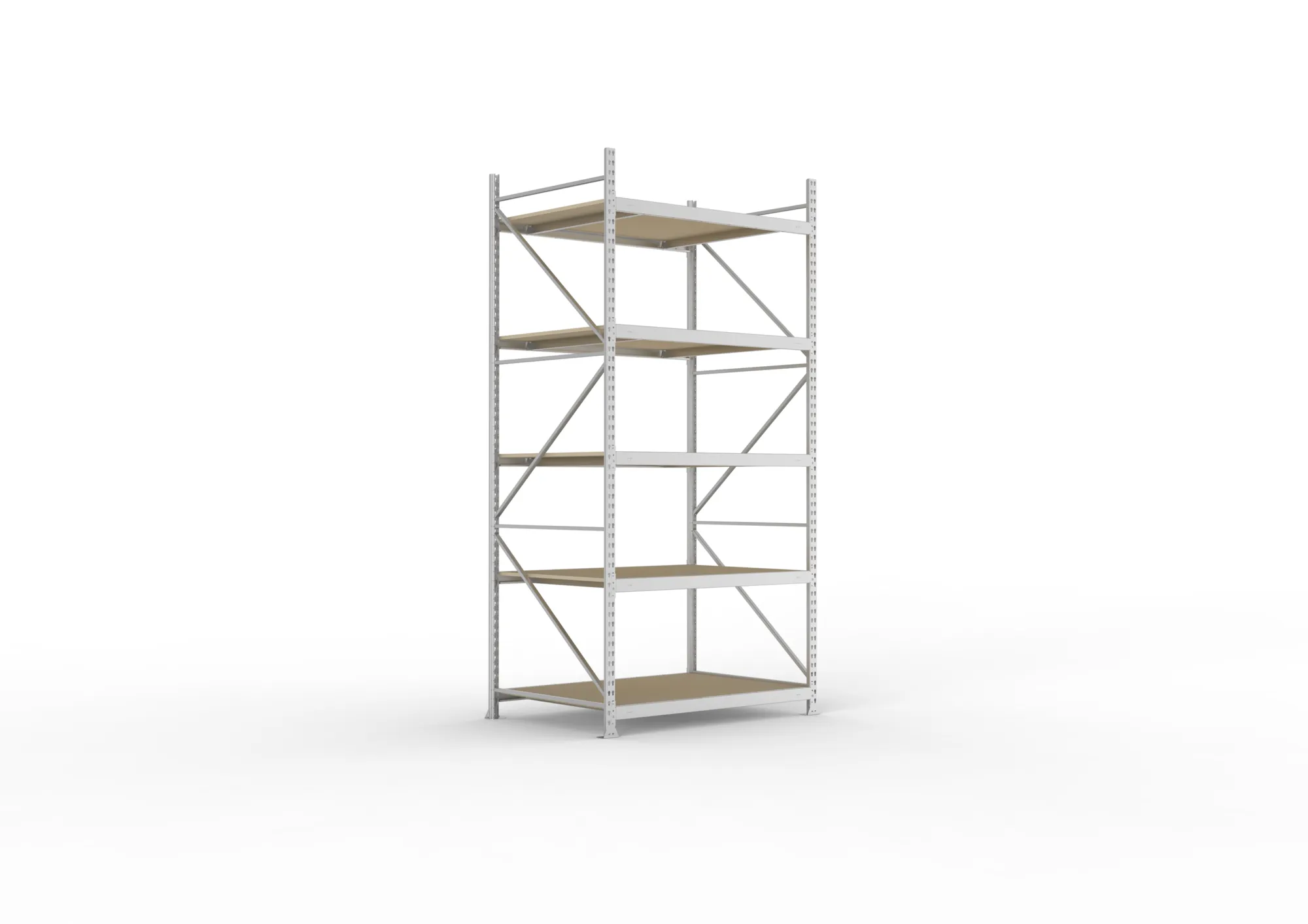 META MINI-RACK Weitspannregal | Grundregal | 3000 x 1400 x 1050 mm | Fachlast 600 kg | Spanplattenböden | 5 Ebenen