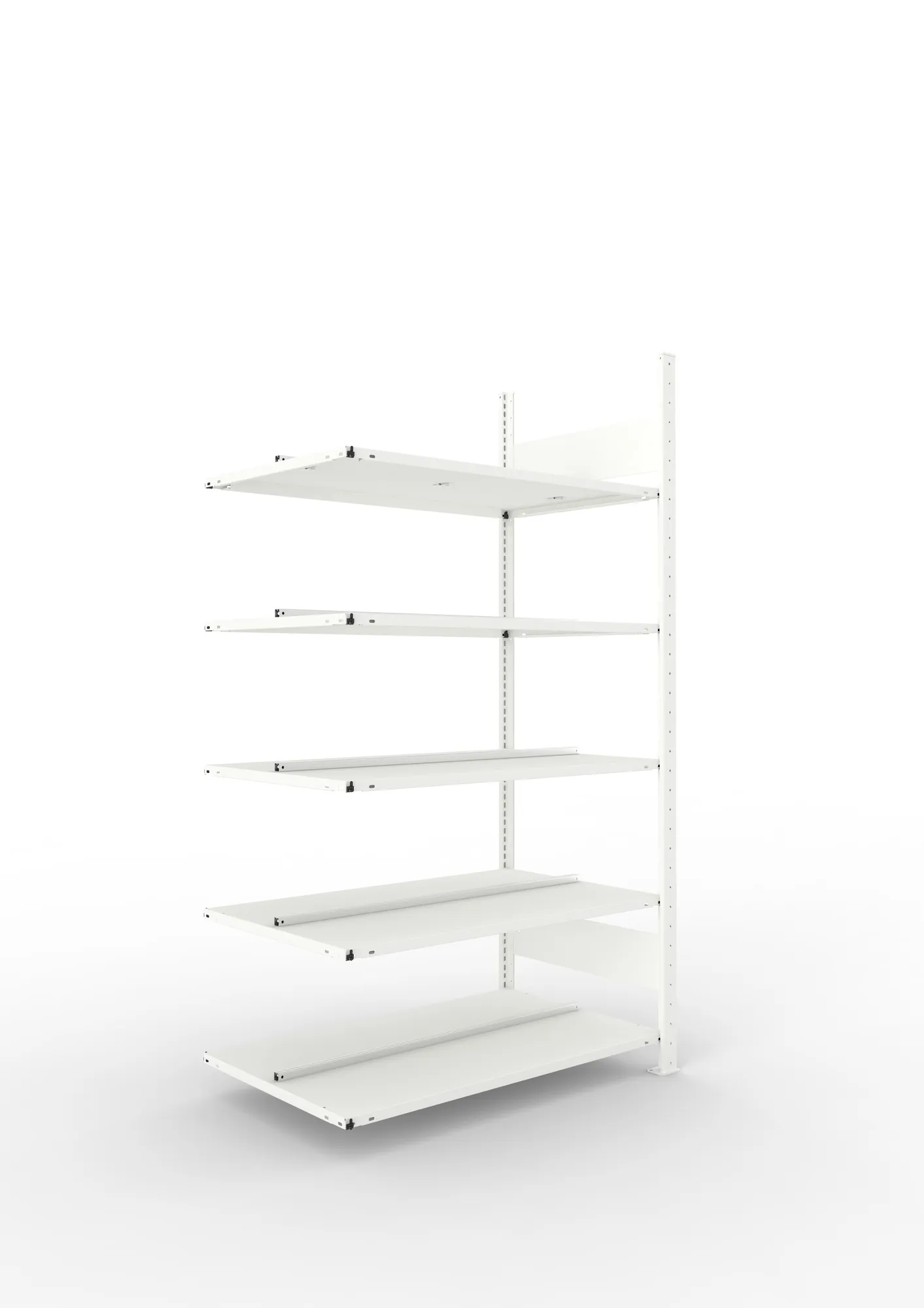 META COMPACT | Büro-Steckregal | Anbauregal | 1850 x 1000 x 600 mm | Fachlast 100 kg | 5 Ebenen | RAL 7035