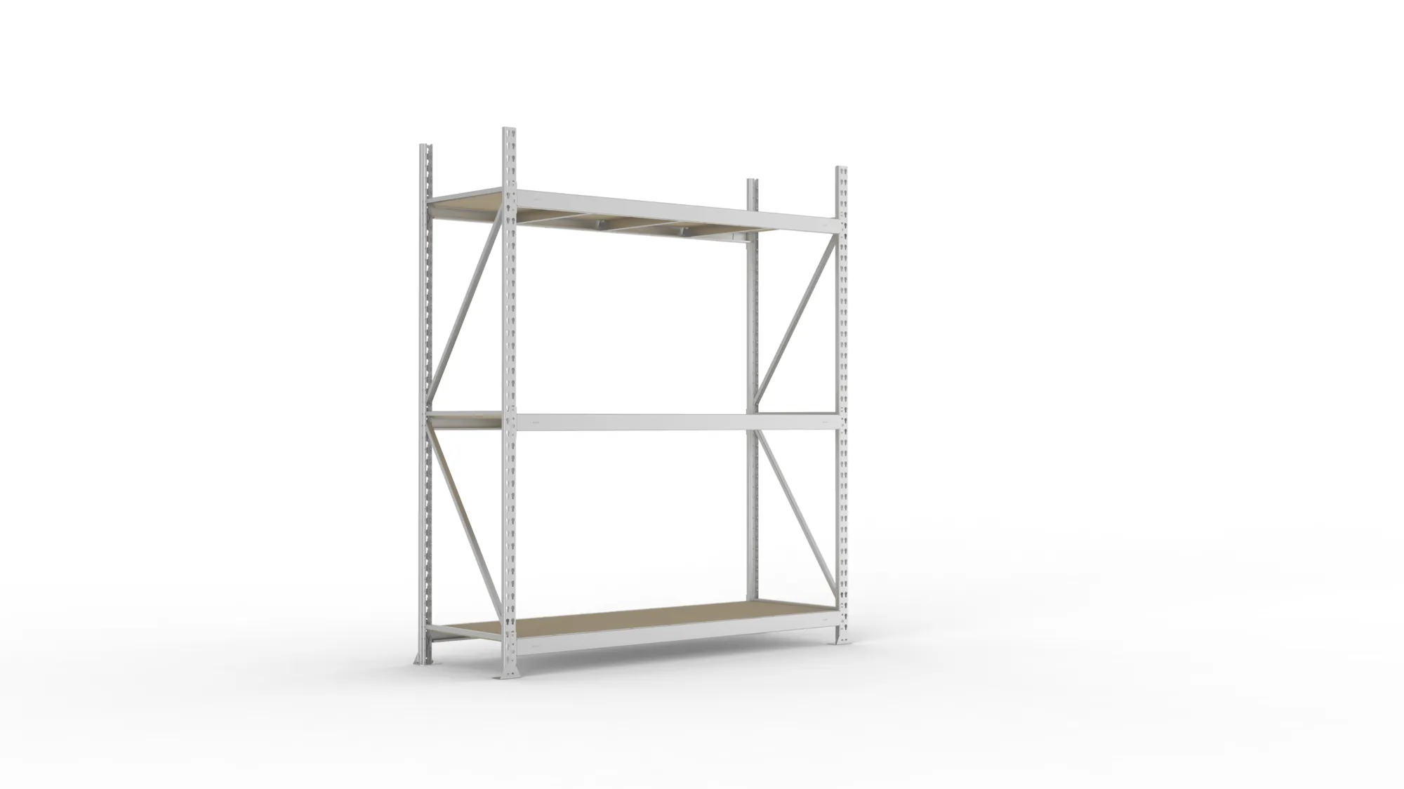 META MINI-RACK Weitspannregal | Grundregal | 2200 x 1800 x 650 mm | Fachlast 600 kg | Spanplattenböden | 3 Ebenen