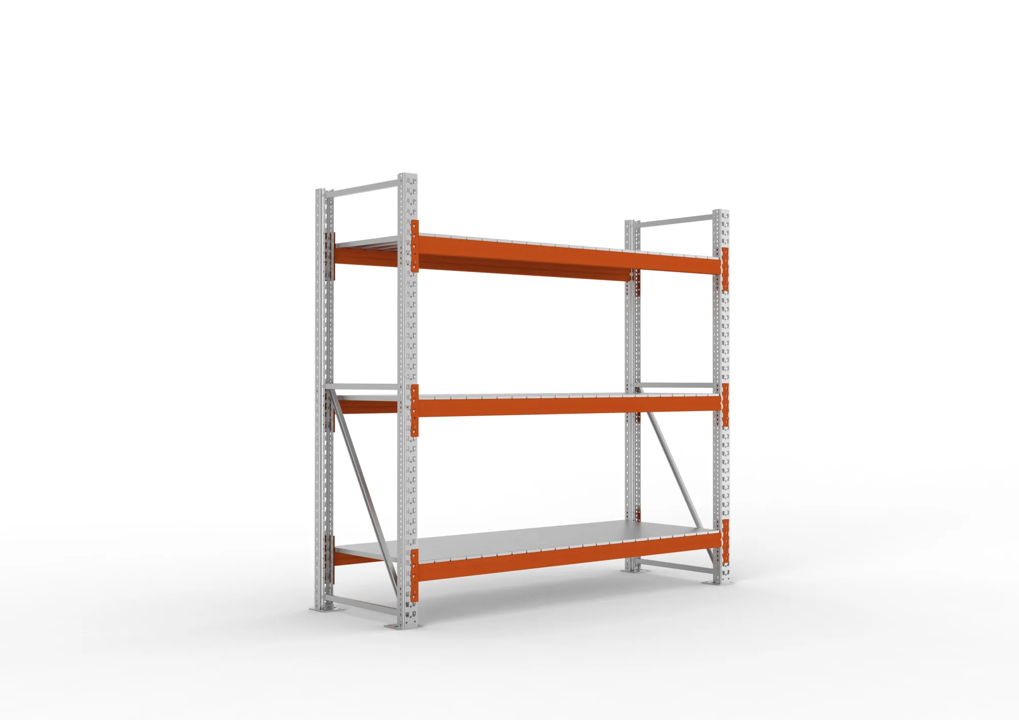 META MULTIPAL | Großfachregal | Grundregal | 2200 x 2225 x 800 mm | Fachlast 1900 kg | 3 Ebenen | Stahlpaneele | verzinkt