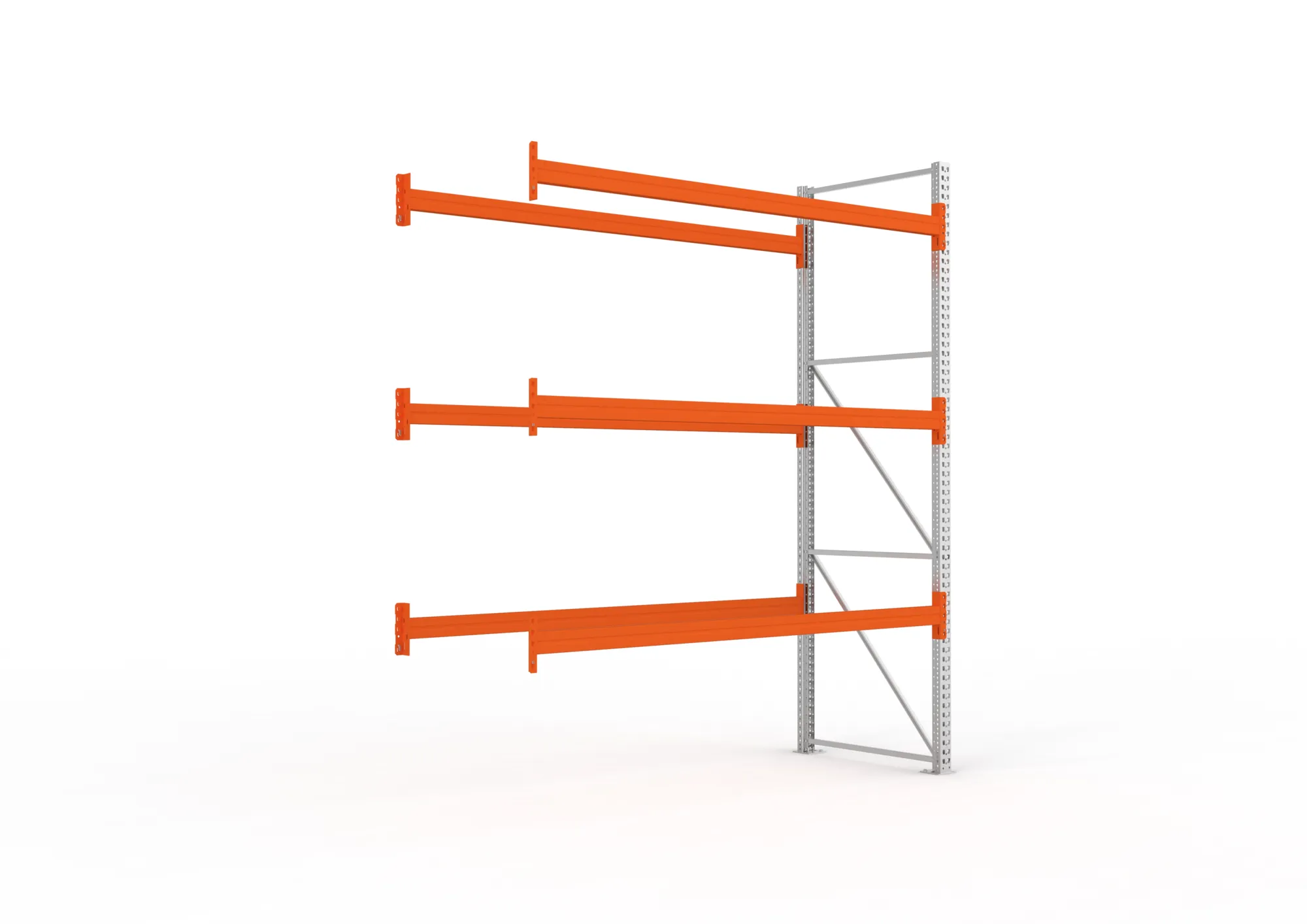 META MULTIPAL | Palettenregal | Anbauregal | 3300 x 2700 x 1100 mm | Fachlast 790 kg | 4 Ebenen | 12 Paletten | verzinkt