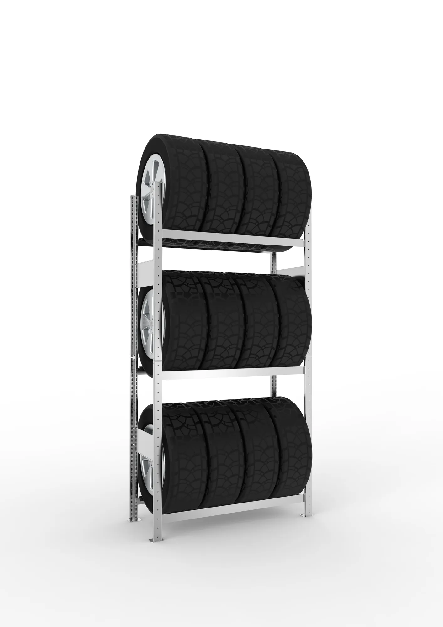 META CLIP SPLIT | Reifenregal | Grundregal | 2000 x 1000 x 400 mm | Fachlast 150 kg | 3 Ebenen | verzinkt