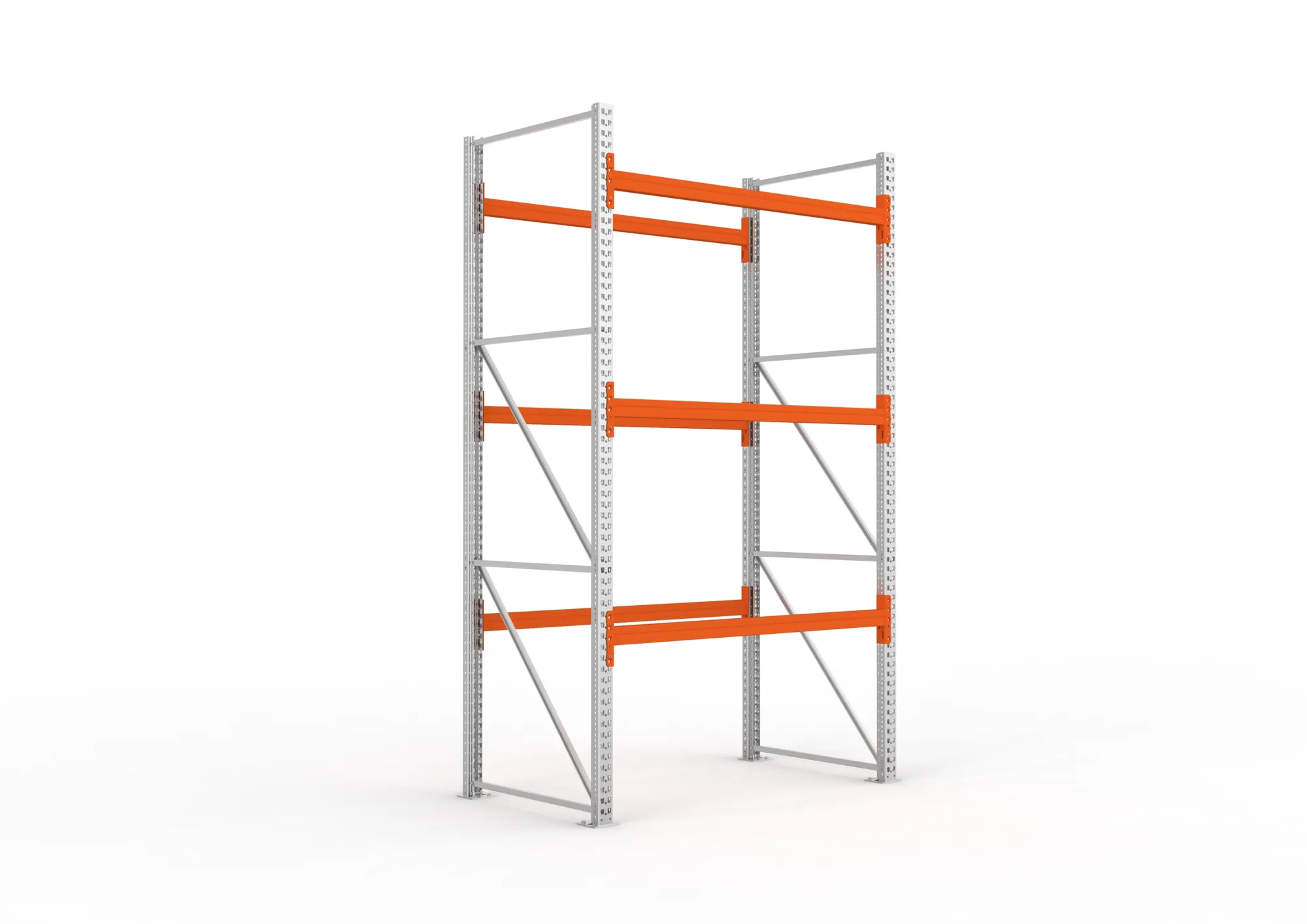 META MULTIPAL | Palettenregal | Grundregal | 3300 x 1825 x 1100 mm | Fachlast 1120 kg | 4 Ebenen | 8 Paletten | verzinkt