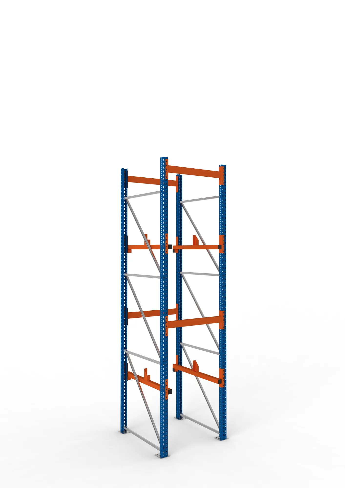 META MULTIPAL | Kabeltrommelregal | Grundregal | 3800 x 900 x 1100 mm | Feldlast 4000 kg | 2 Ebenen | Typ 1 | RAL 5010