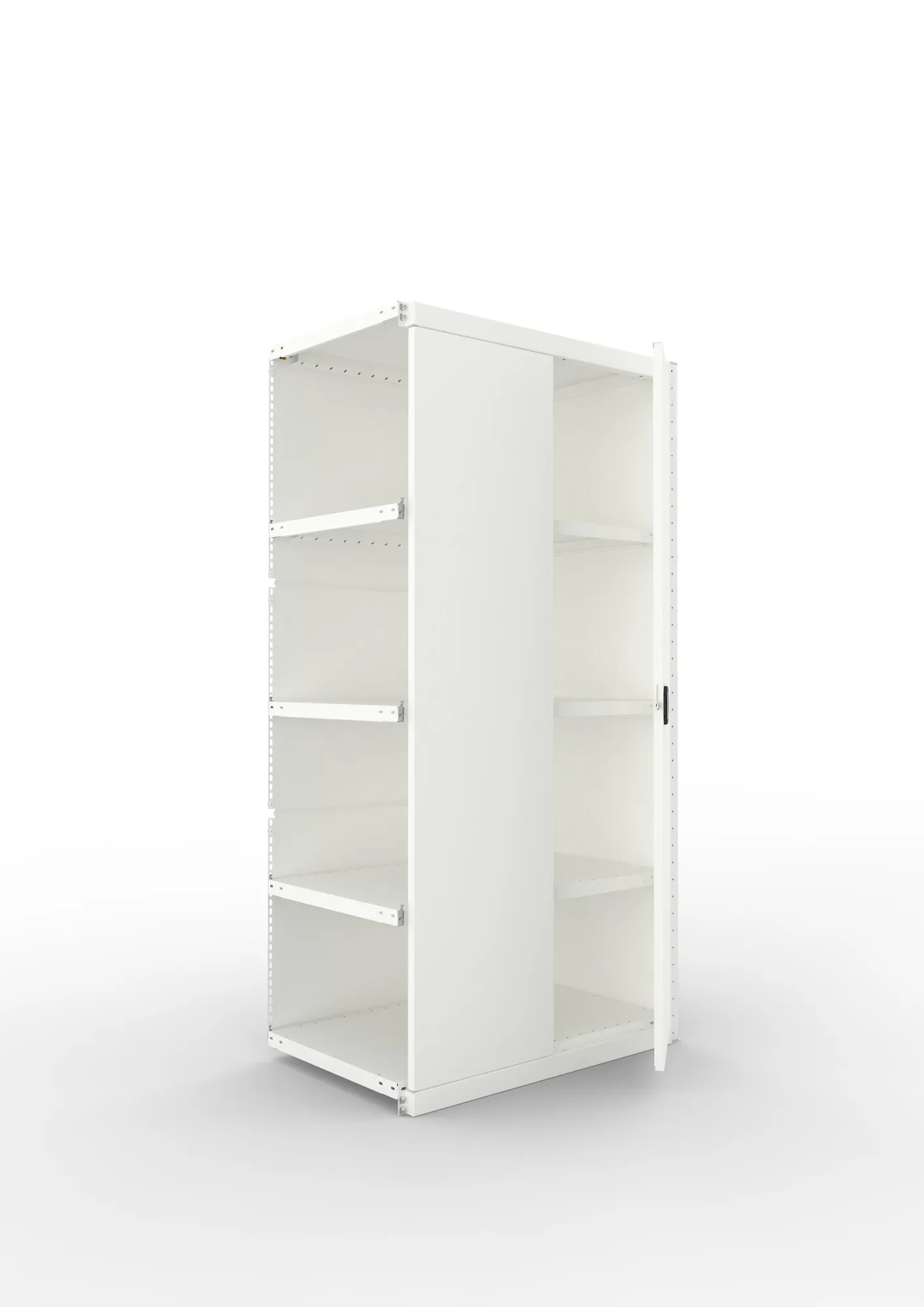 META CLIP | Schrankmodul | Anbauregal | Variante 3 | 2000 x 1000 x 600 mm | mit Volltür | RAL 7035