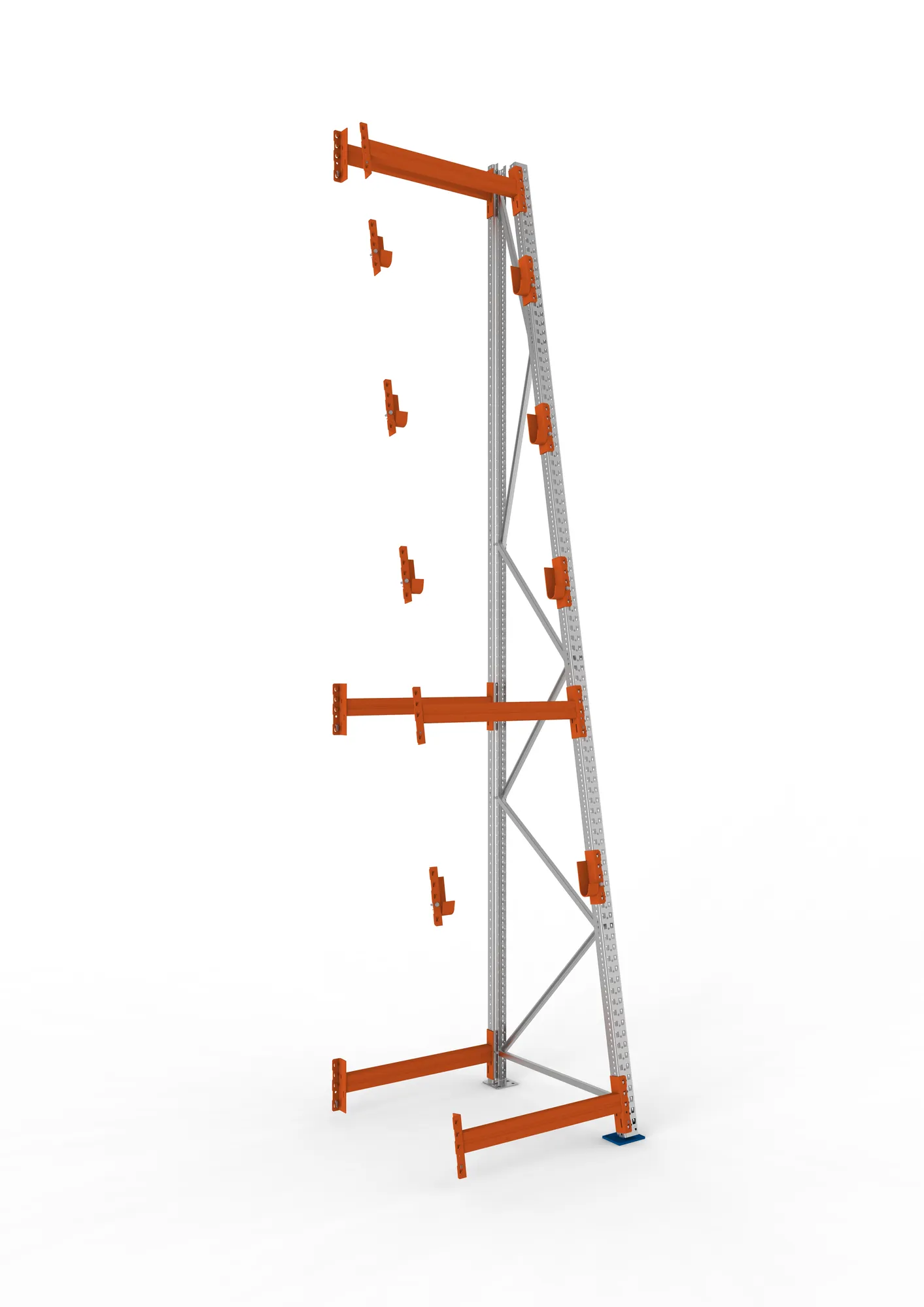 META MULTIPAL | Kabeltrommelregal | Anbauregal | 4900 x 900 x 1100 mm | Feldlast 3000 kg | 4 Ebenen | Typ 3/A-Ständer | verzinkt