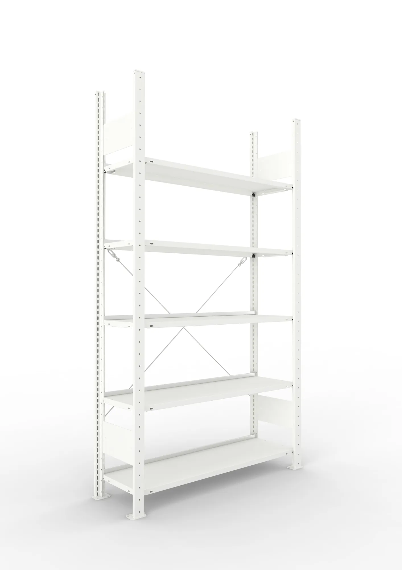 META COMPACT | Büro-Steckregal | Grundregal | 1850 x 1000 x 300 mm | Fachlast 80 kg | 5 Ebenen | RAL 7035