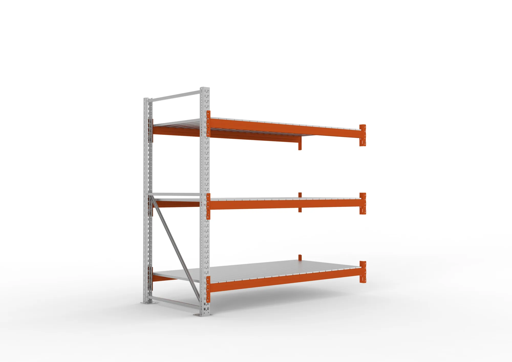 META MULTIPAL | Großfachregal | Anbauregal | 2200 x 2225 x 1100 mm | Fachlast 1900 kg | 3 Ebenen | Stahlpaneele | verzinkt