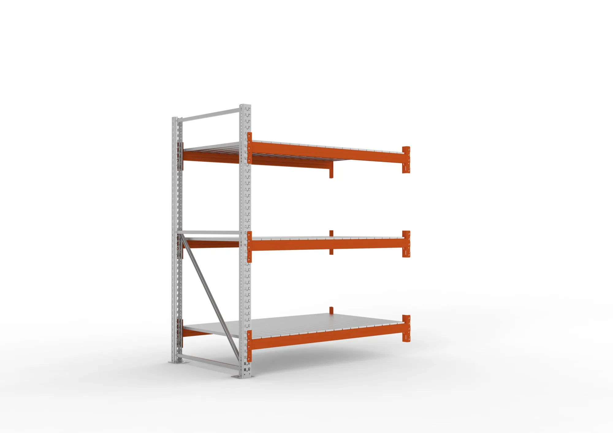 META MULTIPAL | Großfachregal | Anbauregal | 2200 x 1825 x 1100 mm | Fachlast 1800 kg | 3 Ebenen | Stahlpaneele | verzinkt