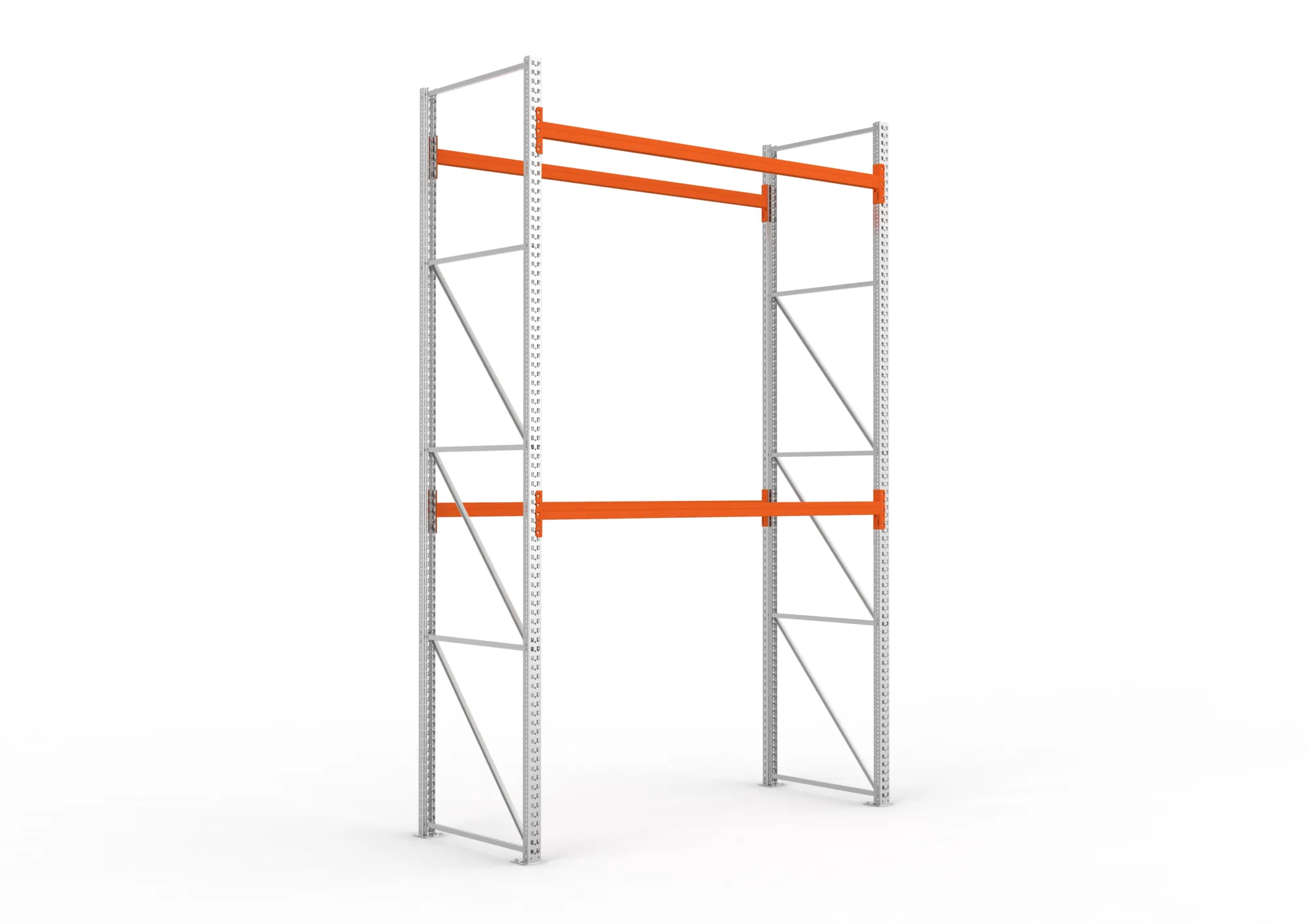 META MULTIPAL | Palettenregal | Grundregal | 4400 x 2700 x 1100 mm | Fachlast 470 kg | 3 Ebenen | 9 Paletten | verzinkt