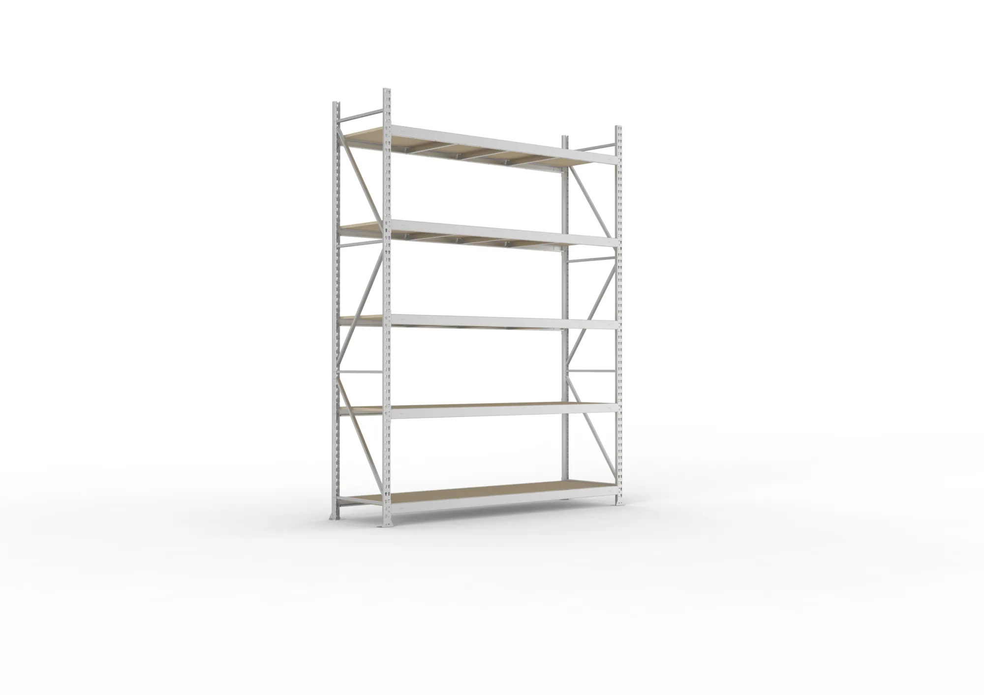 META MINI-RACK Weitspannregal | Grundregal | 3000 x 2200 x 650 mm | Fachlast 600 kg | Spanplattenböden | 5 Ebenen