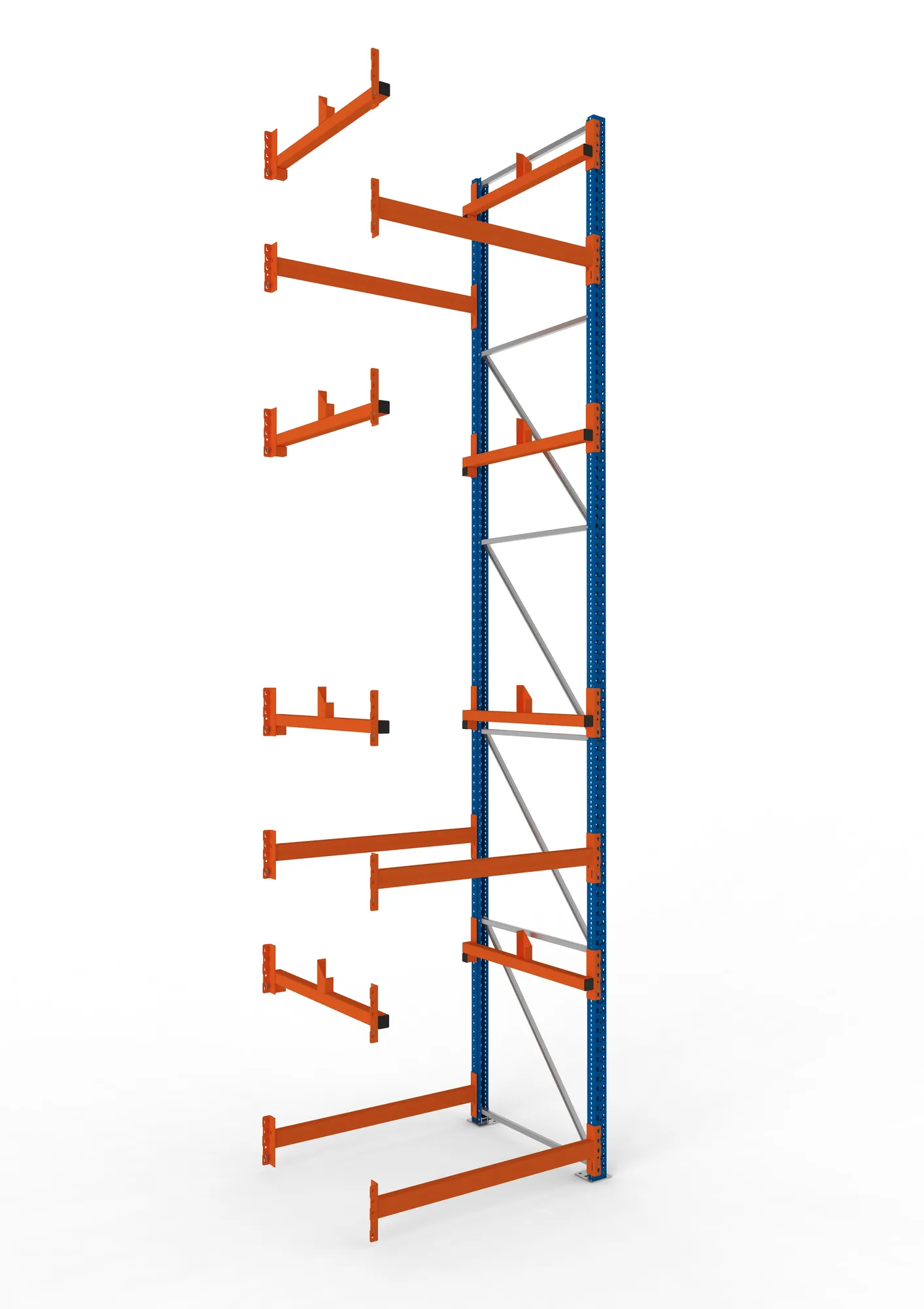 META MULTIPAL | Kabeltrommelregal | Anbauregal | 5500 x 1300 x 1100 mm | Feldlast 5500 kg | 2 Ebenen | Typ 1 | RAL 5010