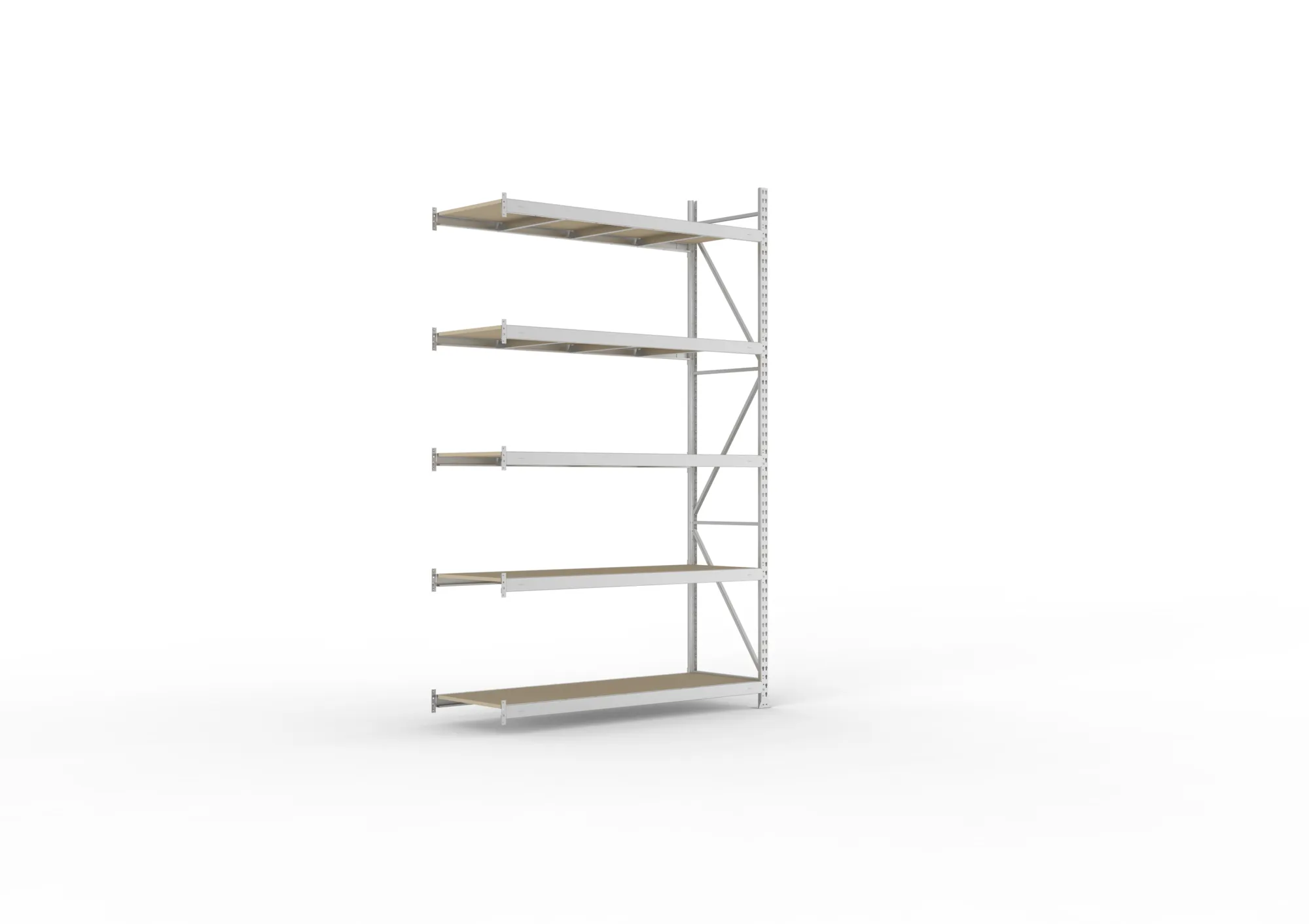 META MINI-RACK Weitspannregal | Anbauregal | 3000 x 1800 x 650 mm | Fachlast 600 kg | Spanplattenböden | 5 Ebenen