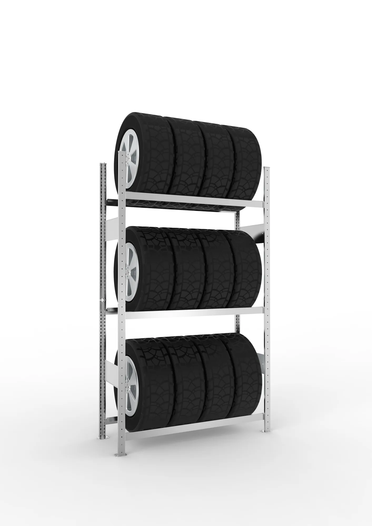 META CLIP SPLIT | Reifenregal | Grundregal | 2000 x 1150 x 400 mm | Fachlast 150 kg | 3 Ebenen | verzinkt