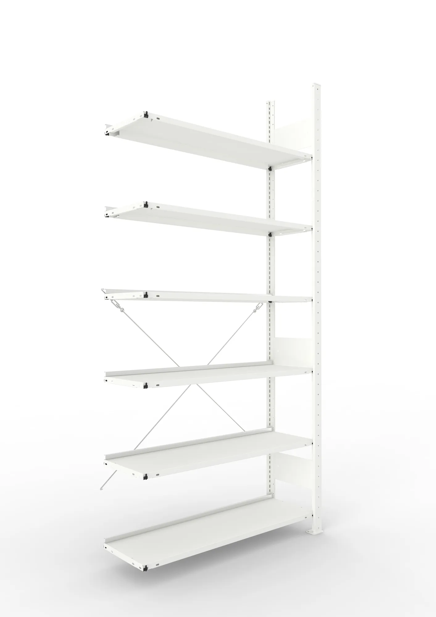 META COMPACT | Büro-Steckregal | Anbauregal | 2200 x 1000 x 300 mm | Fachlast 80 kg | 6 Ebenen | RAL 7035