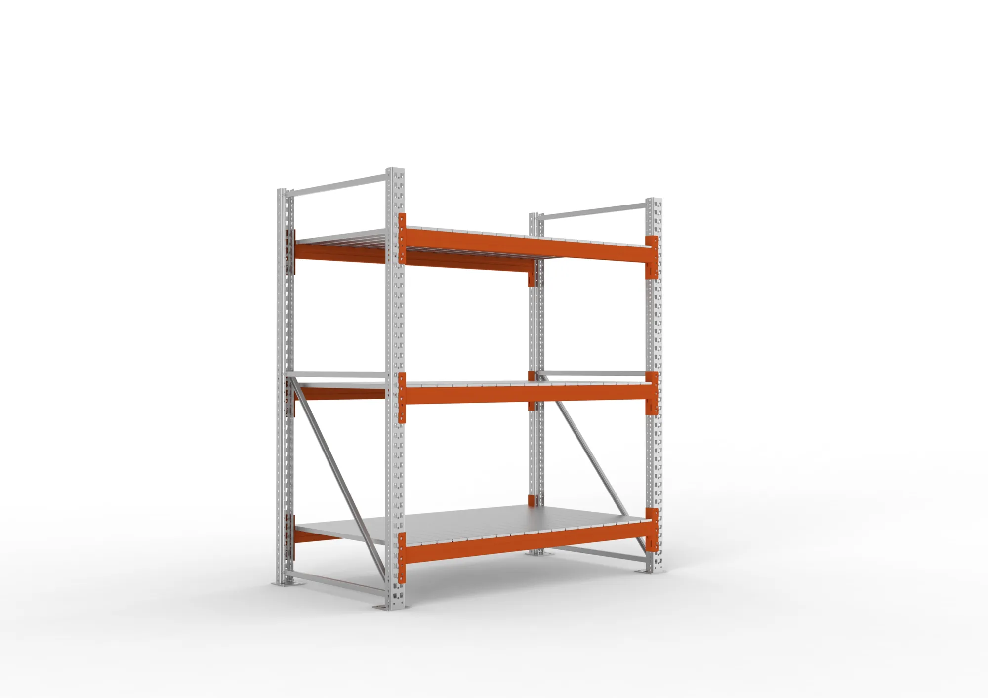 META MULTIPAL | Großfachregal | Grundregal | 2200 x 1825 x 1100 mm | Fachlast 1800 kg | 3 Ebenen | Stahlpaneele | verzinkt