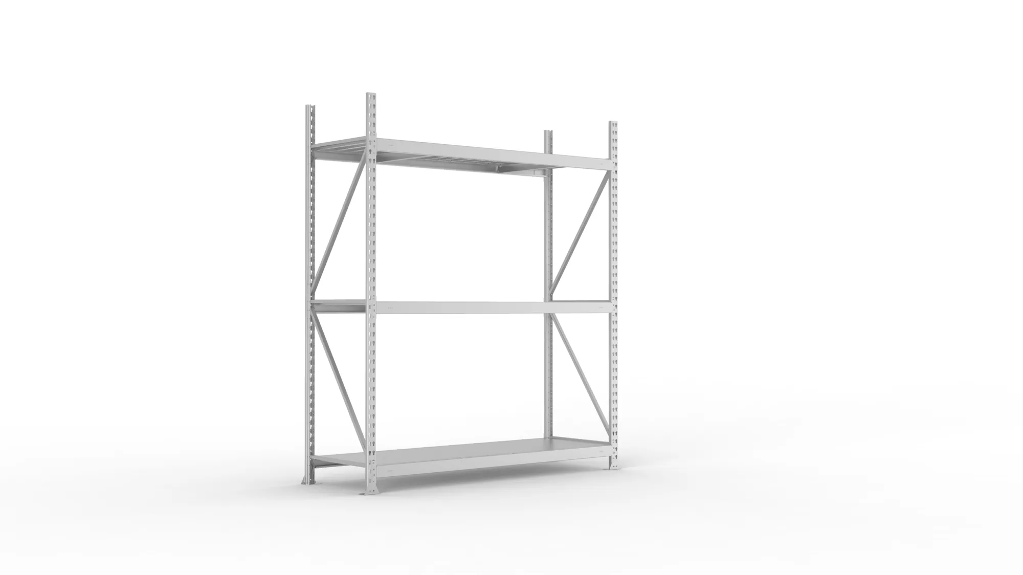 META MINI-RACK Weitspannregal | Grundregal | 2200 x 1800 x 650 mm | Fachlast 600 kg | Stahlpaneelböden | 3 Ebenen