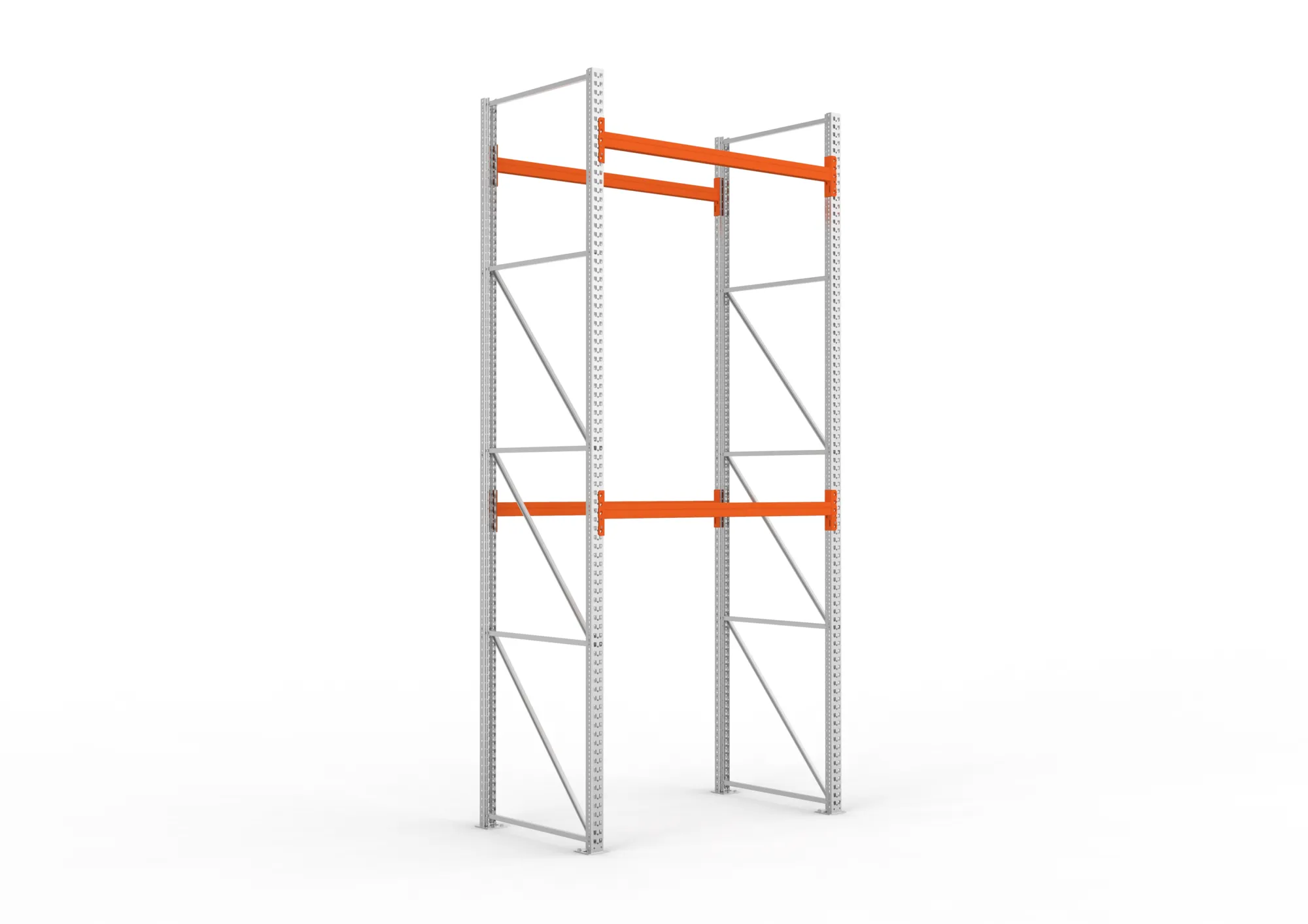 META MULTIPAL | Palettenregal | Grundregal | 4400 x 1825 x 1100 mm | Fachlast 1080 kg | 3 Ebenen | 6 Paletten | verzinkt