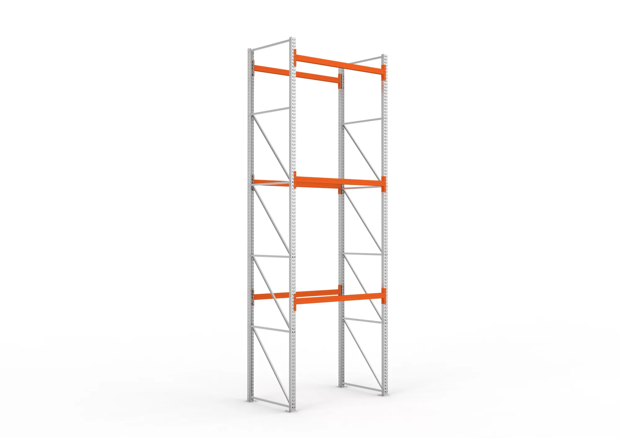META MULTIPAL | Palettenregal | Grundregal | 5500 x 1825 x 1100 mm | Fachlast 1080 kg | 4 Ebenen | 8 Paletten | verzinkt