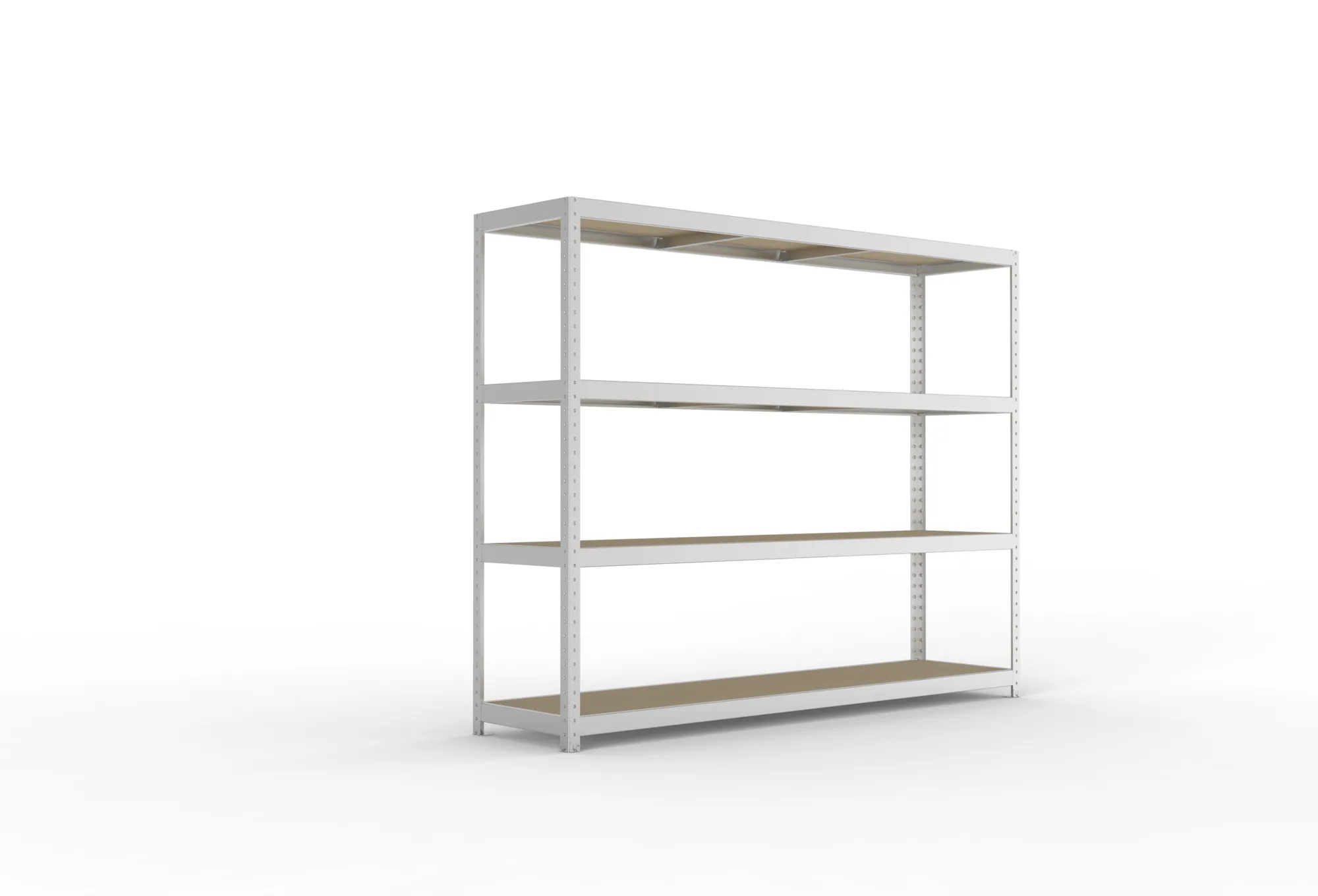 META SPEED-RACK Weitspannregal | Komplettregal | 1970 x 2500 x 600 mm | Fachlast 400 kg | Spanplattenböden | 4 Ebenen