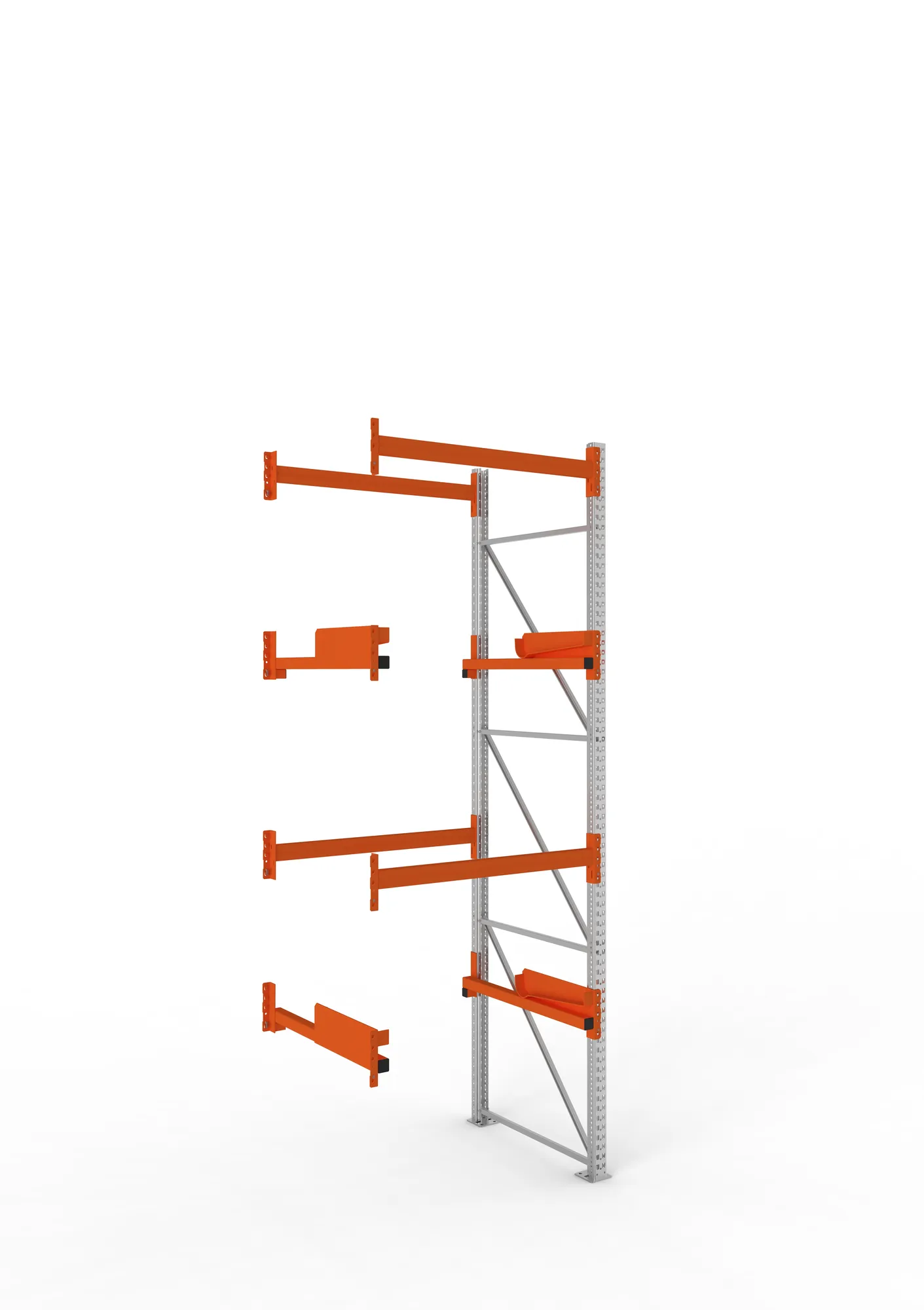 META MULTIPAL | Kabeltrommelregal | Anbauregal | 3800 x 1300 x 1100 mm | Feldlast 4000 kg | 2 Ebenen | Typ 2 | RAL 5010
