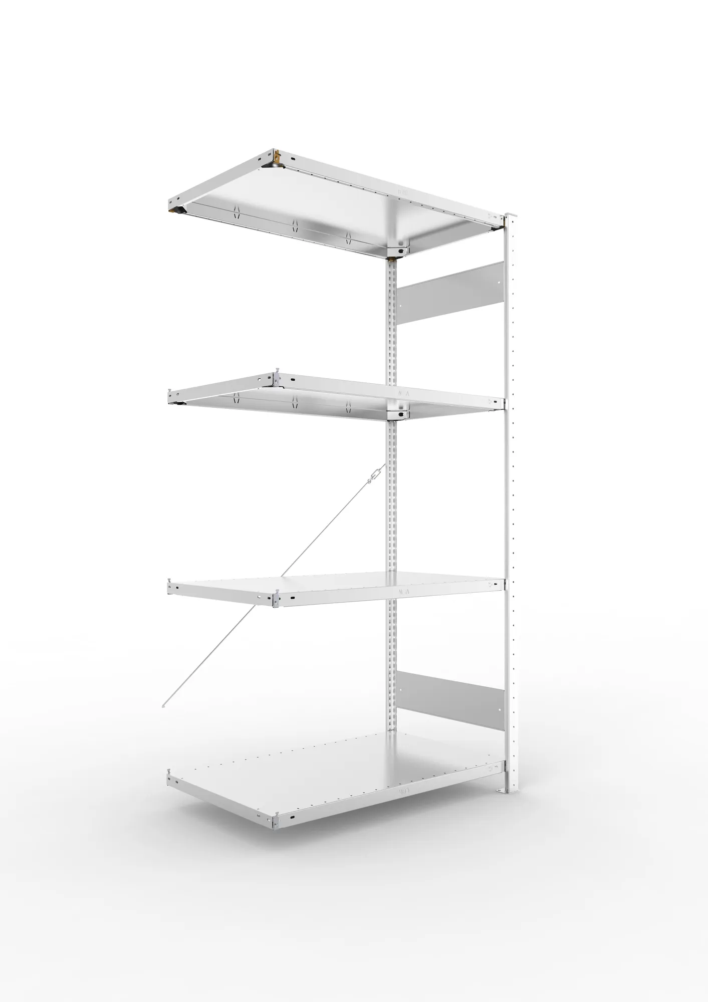 META CLIP SET | Fachbodenregal | Anbauregal | 2000 x 1000 x 600 mm | Fachlast 150 kg | 3+1 Ebenen | verzinkt