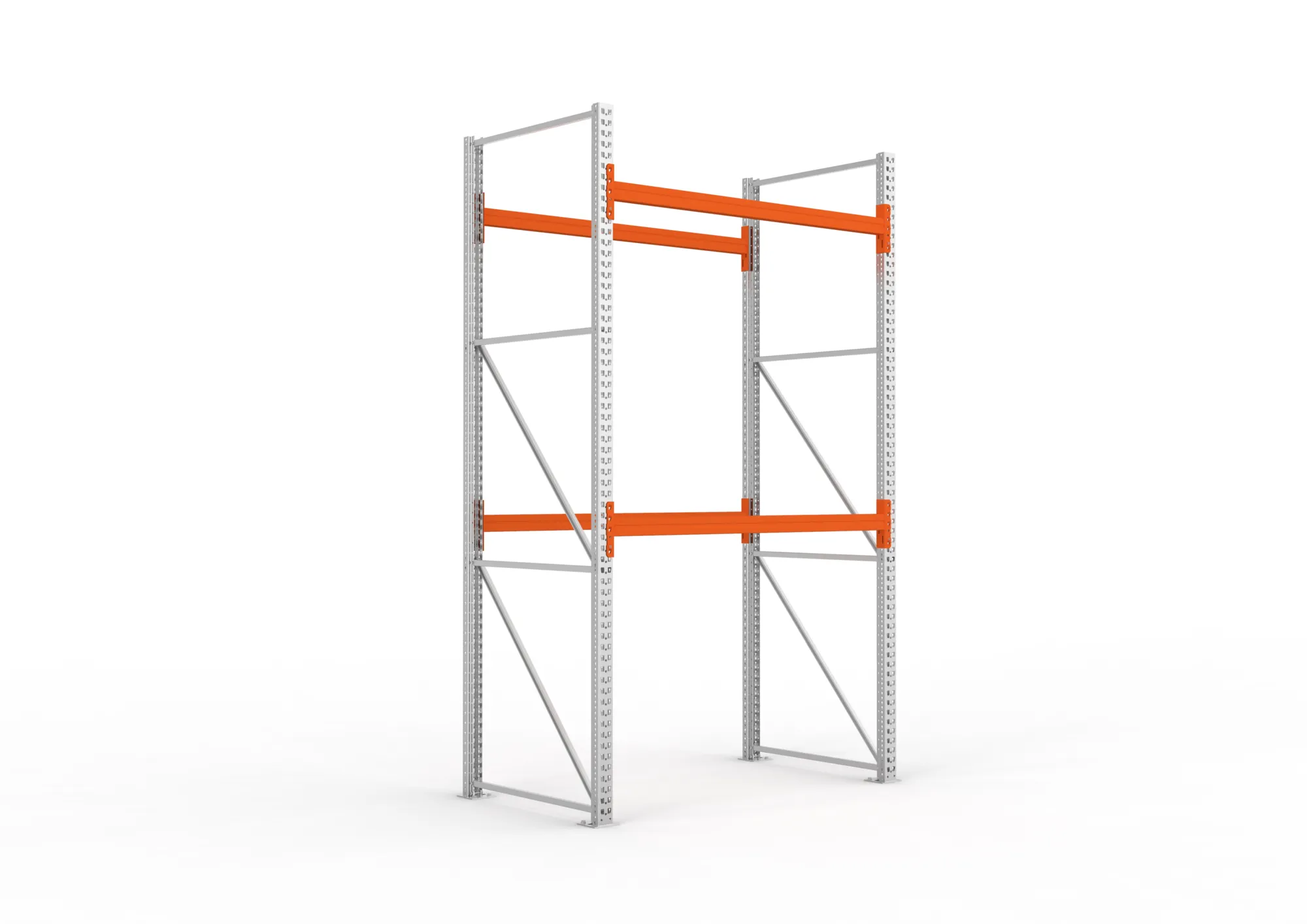 META MULTIPAL | Palettenregal | Grundregal | 3300 x 1825 x 1100 mm | Fachlast 1100 kg | 3 Ebenen | 6 Paletten | verzinkt