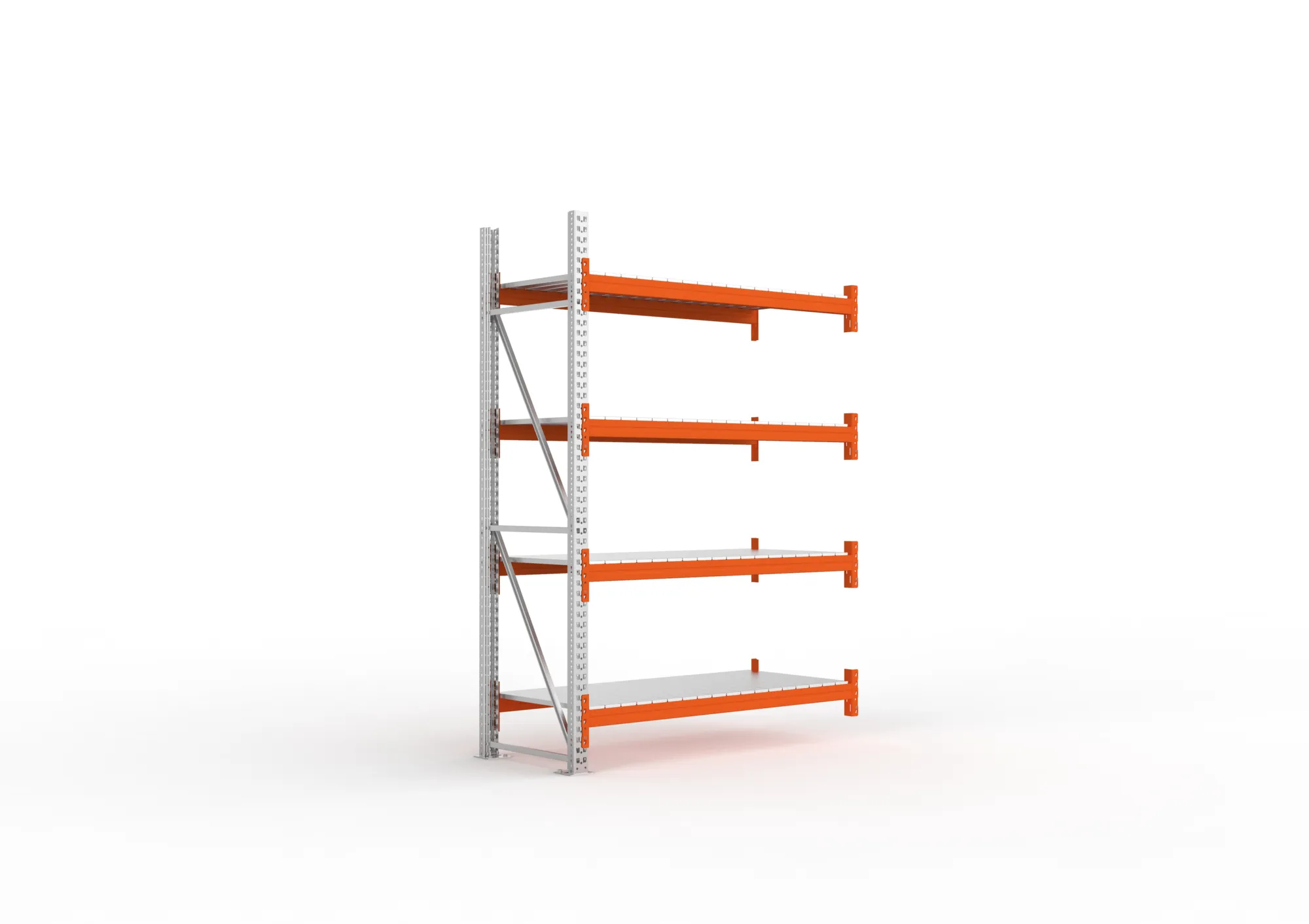 META MULTIPAL | Großfachregal | Anbauregal | 2700 x 1825 x 800 mm | Fachlast 1800 kg | 4 Ebenen | Stahlpaneele | verzinkt
