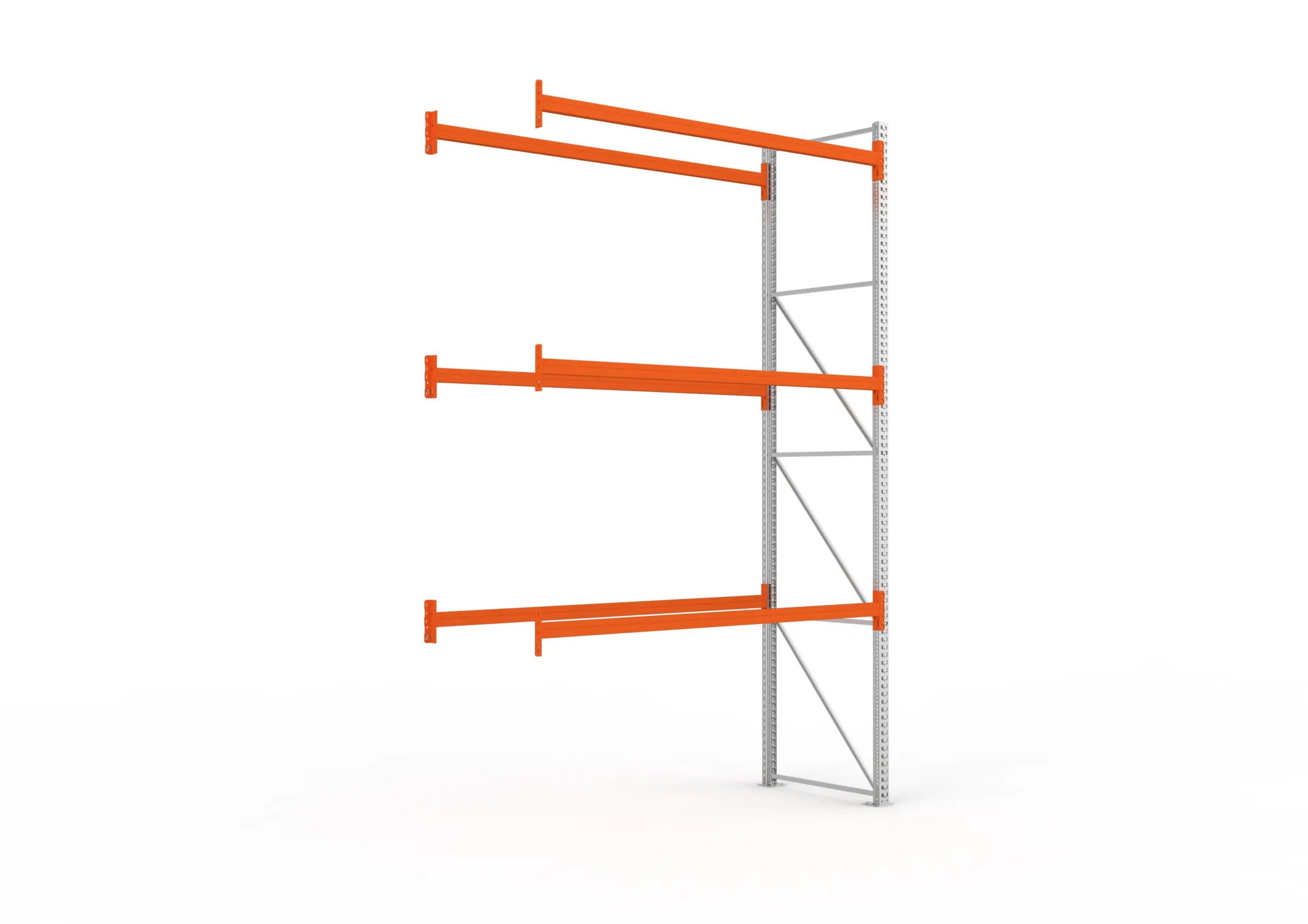 META MULTIPAL | Palettenregal | Anbauregal | 4400 x 2700 x 1100 mm | Fachlast 480 kg | 4 Ebenen | 12 Paletten | verzinkt