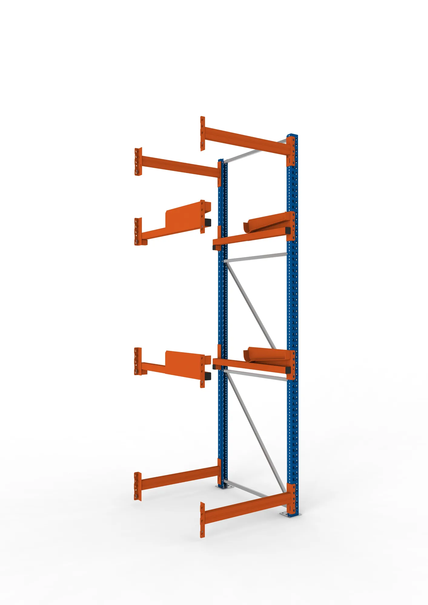 META MULTIPAL | Kabeltrommelregal | Anbauregal | 3300 x 900 x 1100 mm | Feldlast 4000 kg | 2 Ebenen | Typ 2 | RAL 5010