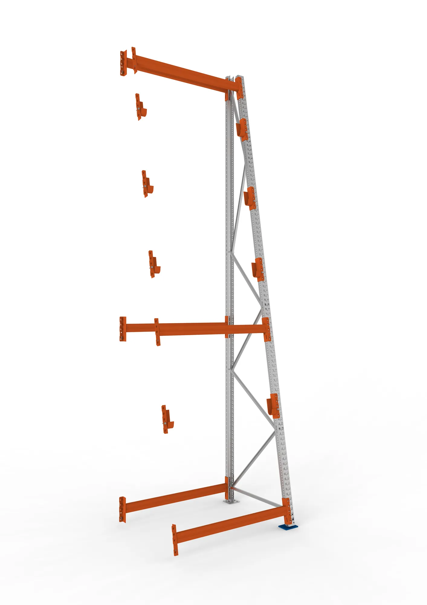 META MULTIPAL | Kabeltrommelregal | Anbauregal | 4900 x 1300 x 1100 mm | Feldlast 3000 kg | 4 Ebenen | Typ 3/A-Ständer | verzinkt