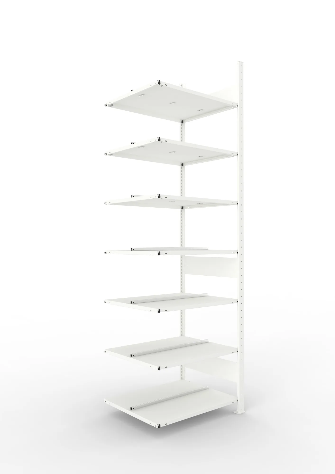 META COMPACT | Büro-Steckregal | Anbauregal | 2500 x 750 x 600 mm | Fachlast 100 kg | 7 Ebenen | RAL 7035