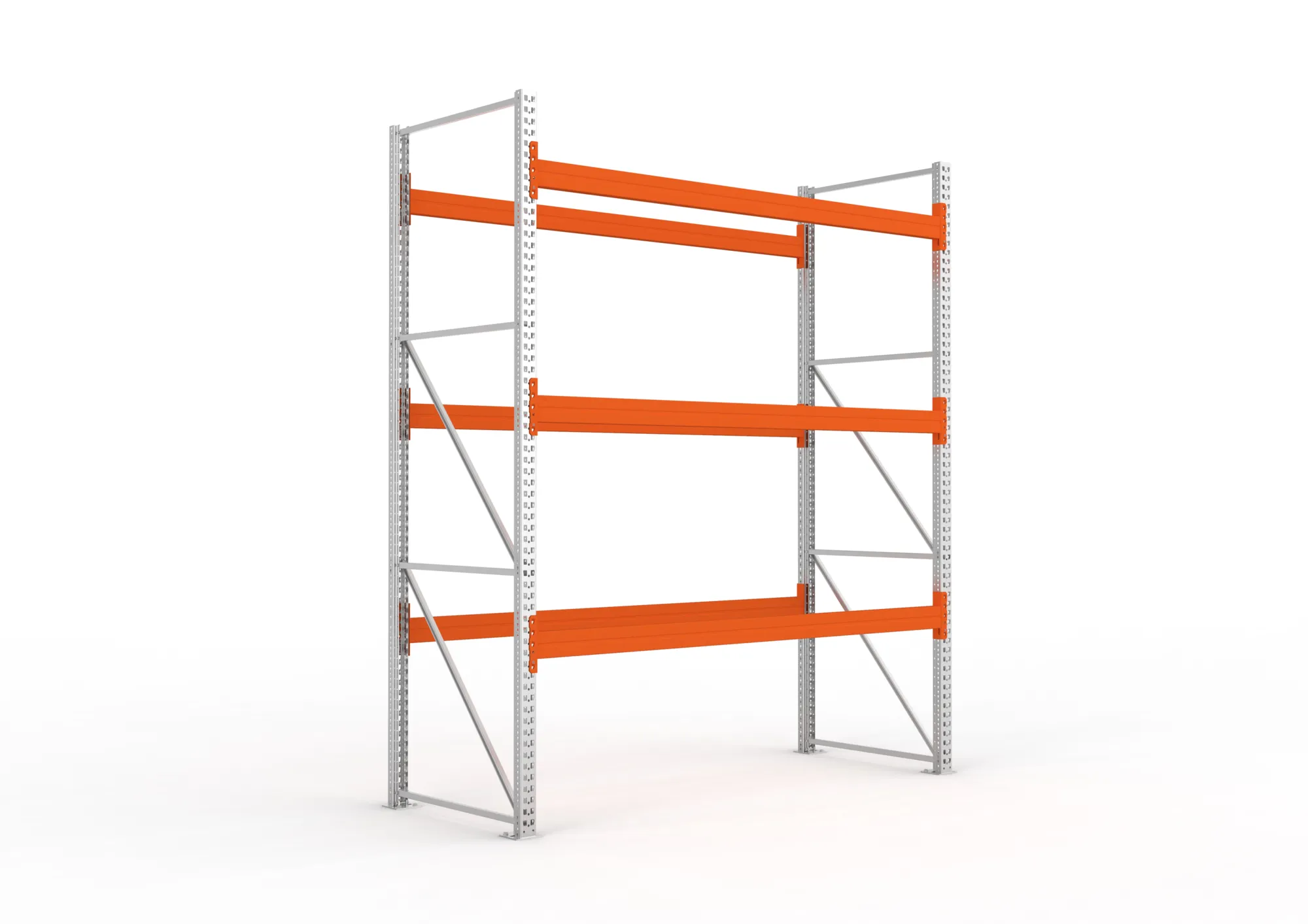 META MULTIPAL | Palettenregal | Grundregal | 3300 x 2700 x 1100 mm | Fachlast 980 kg | 4 Ebenen | 12 Paletten | verzinkt