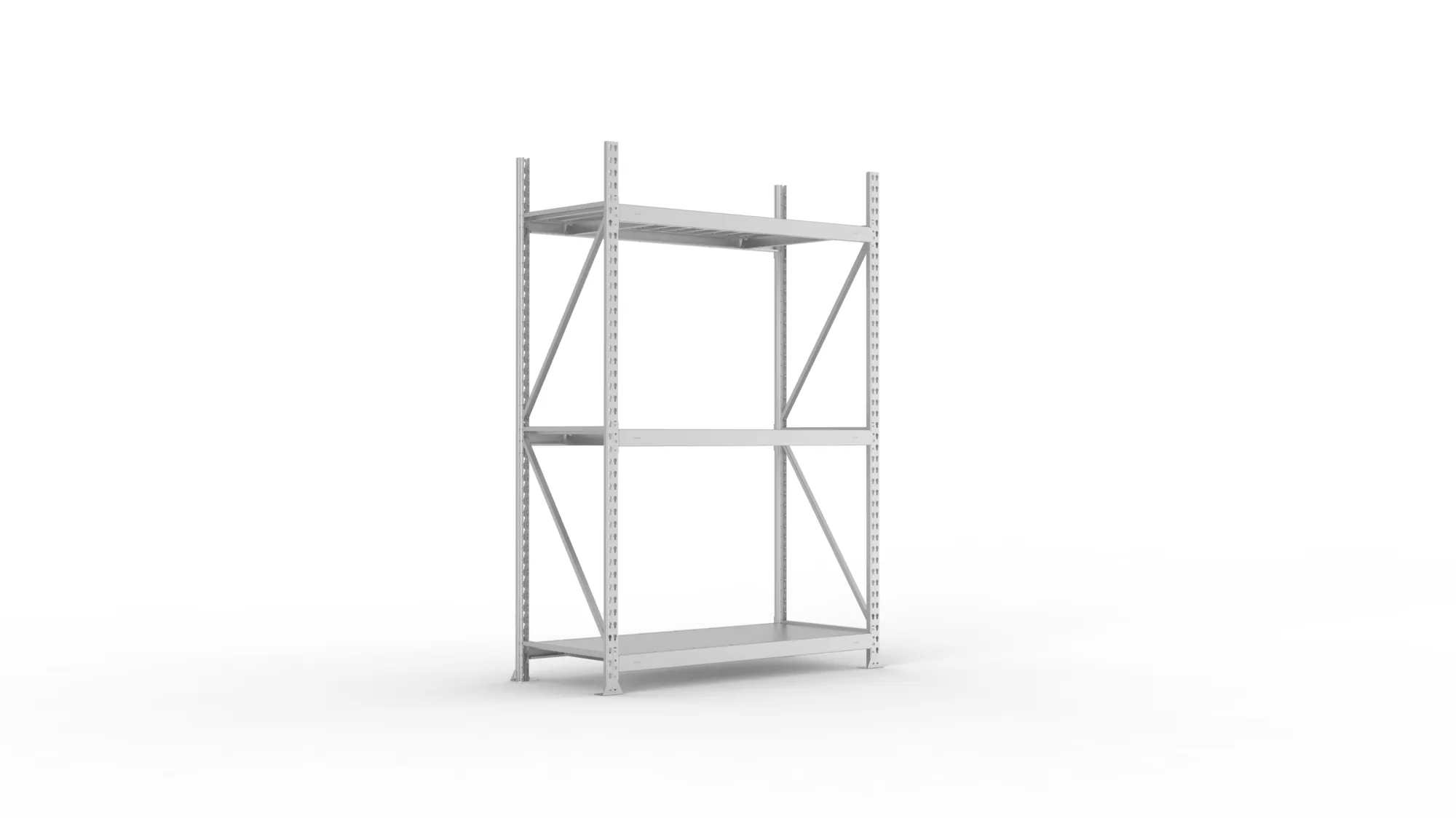 META MINI-RACK Weitspannregal | Grundregal | 2200 x 1400 x 650 mm | Fachlast 600 kg | Stahlpaneelböden | 3 Ebenen