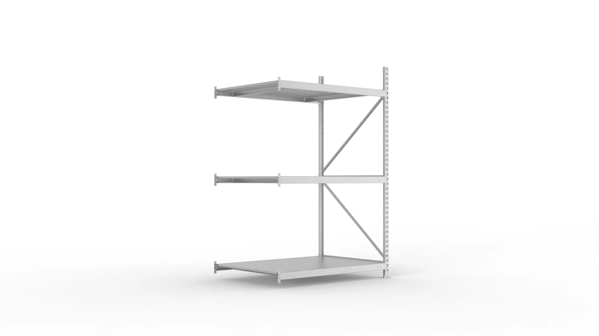 META MINI-RACK Weitspannregal | Anbauregal | 2200 x 1400 x 1050 mm | Fachlast 600 kg | Stahlpaneelböden | 3 Ebenen