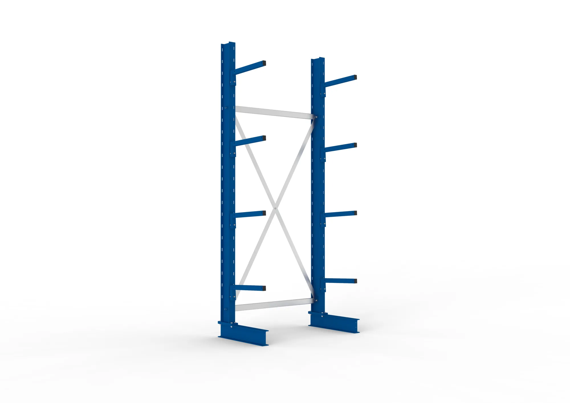 META MULTISTRONG L | Kragarmregal | Grundregal | 2500 x 1000 x 400 mm | Armlast 220 kg | einseitig | 4+1 Ebenen