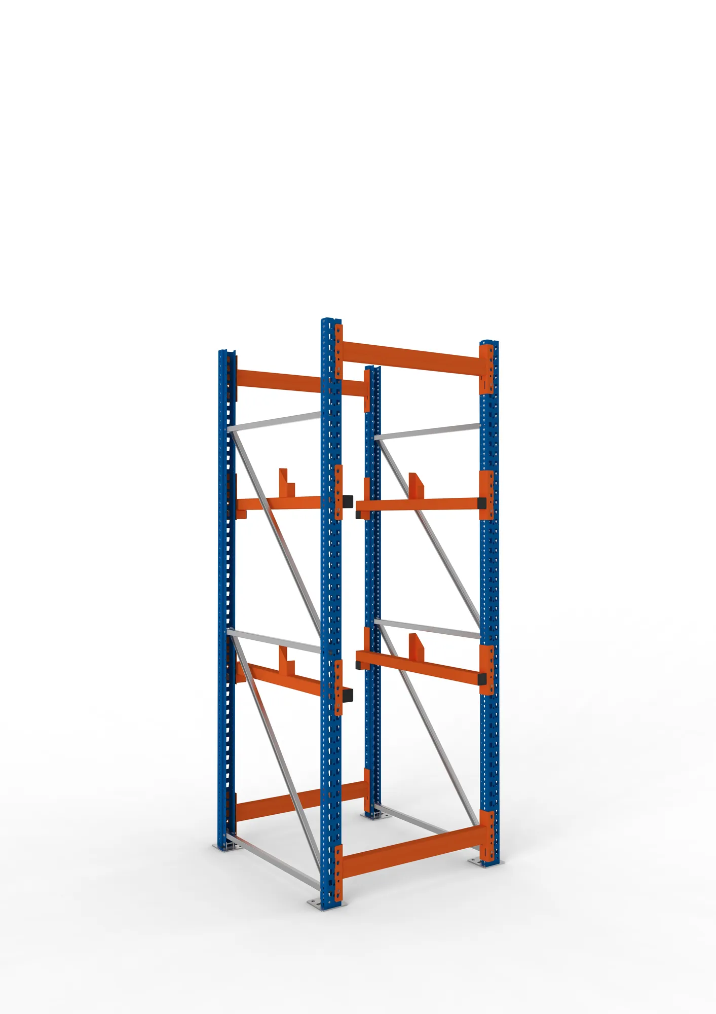 META MULTIPAL | Kabeltrommelregal | Grundregal | 2700 x 900 x 1100 mm | Feldlast 4000 kg | 2 Ebenen | Typ 1 | RAL 5010